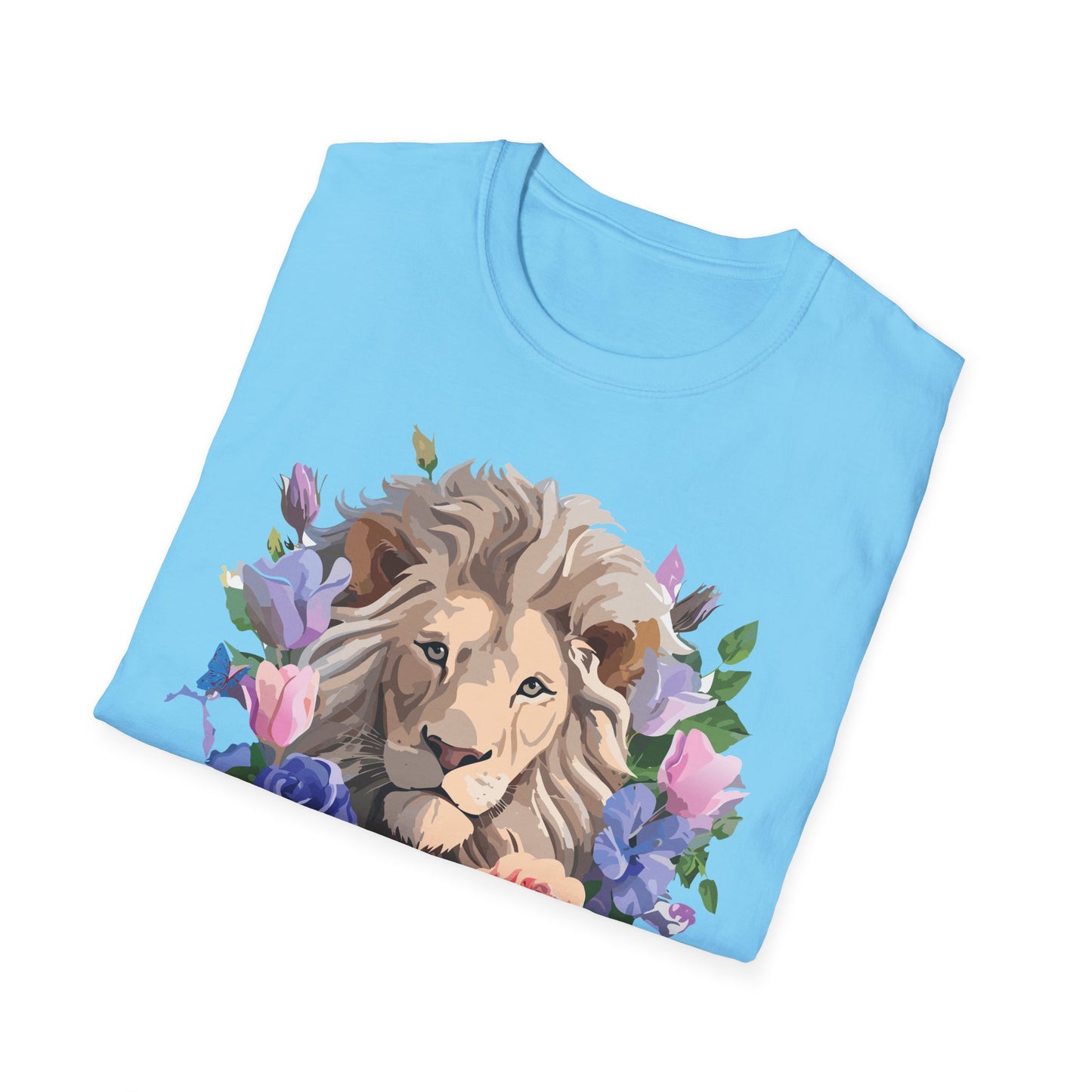 Lion Shirt, Shirt with Lion, Floral Lion Tee, Shirt with Animals
