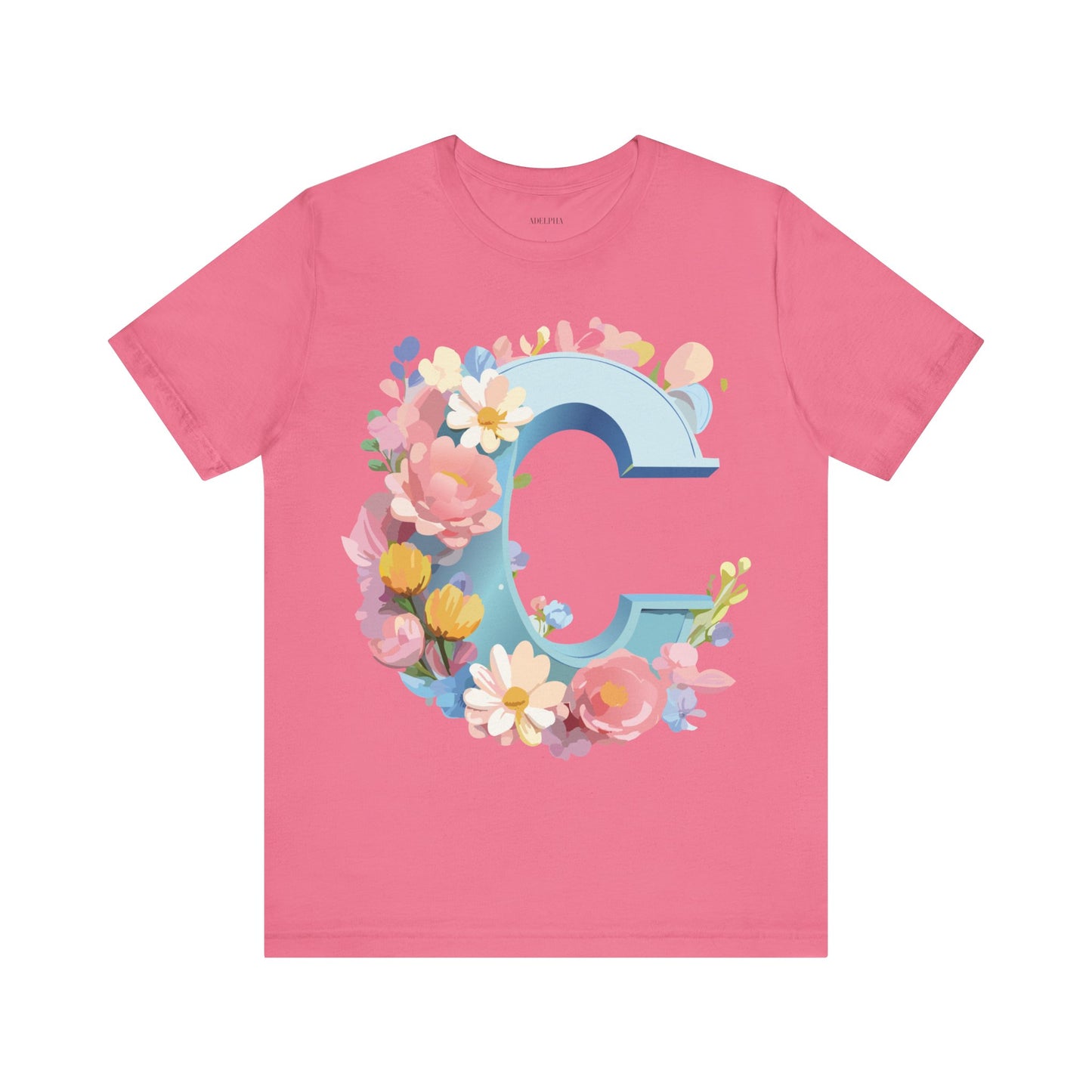 Natural Cotton Tee Shirt - Letters Collection - C Printify