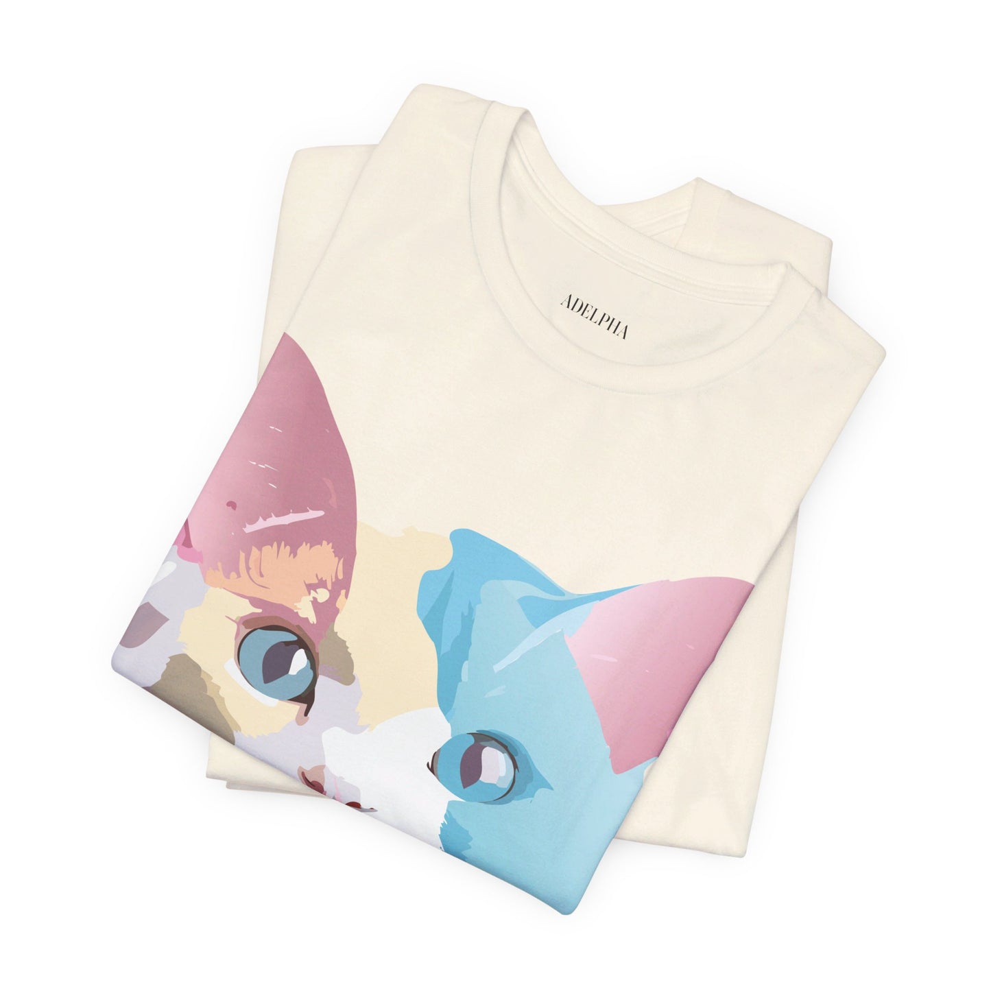 Natural Cotton Tee Shirt with Cat Printify
