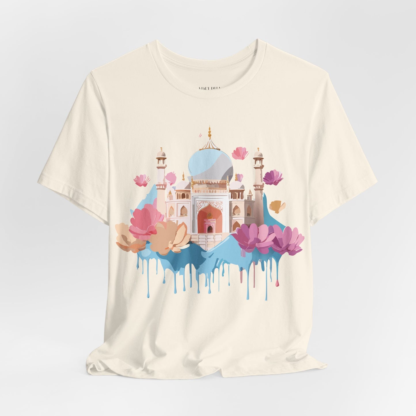 Natural Cotton Tee Shirt - Taj Mahal, India Printify