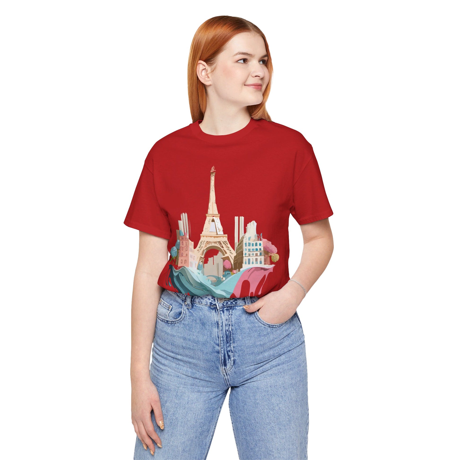 Natural Cotton Tee Shirt - Beautiful Places Collection - Paris Printify