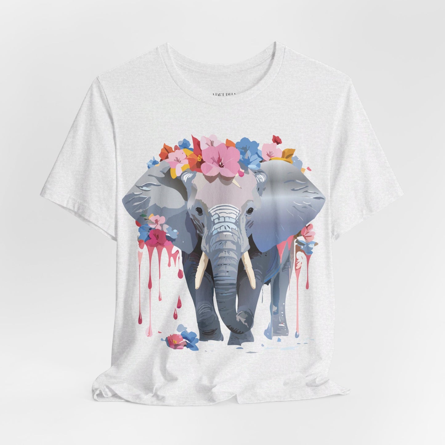 Natural Cotton Tee Shirt with Elephant Printify