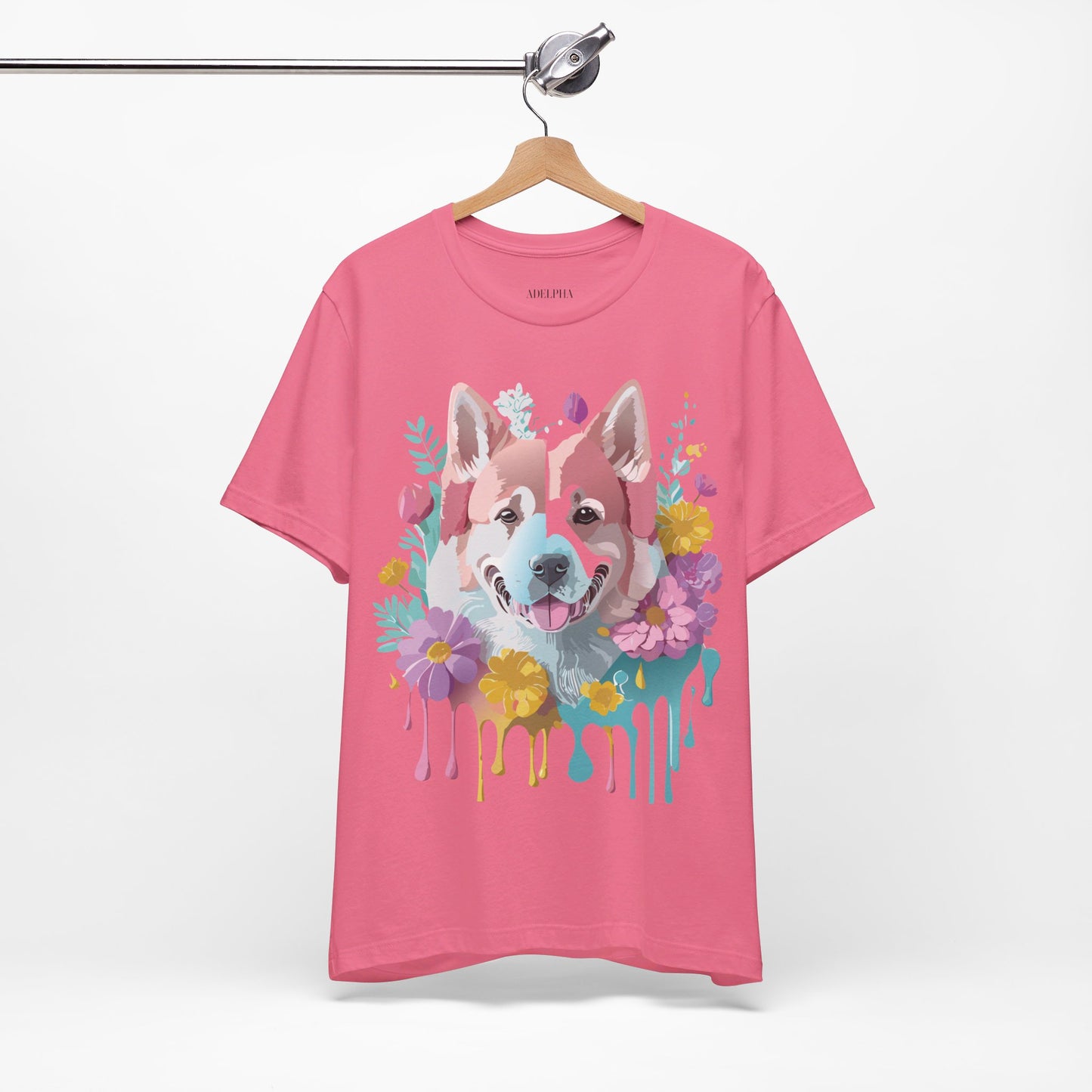 Natural Cotton Tee Shirt with Dog Printify