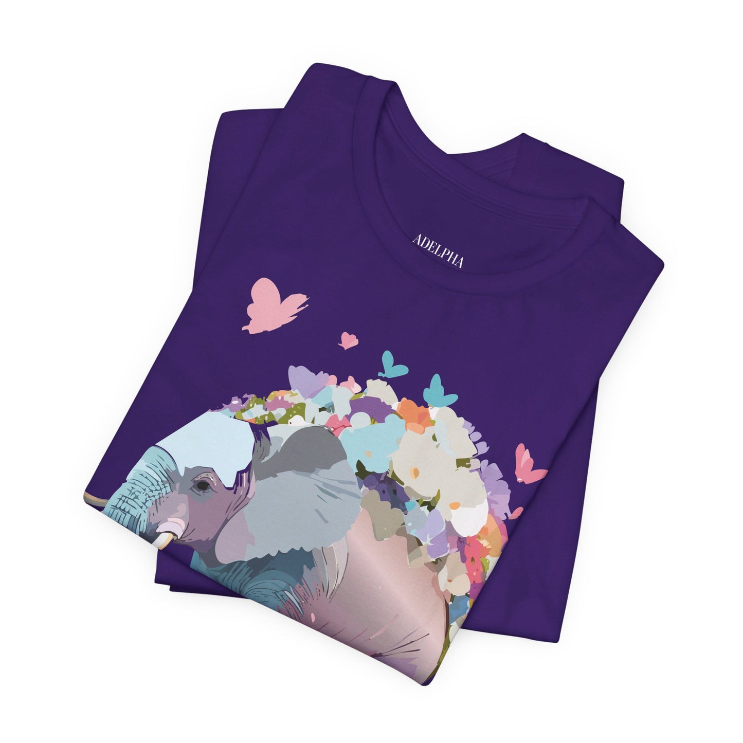 Natural Cotton Tee Shirt with Elephant Printify