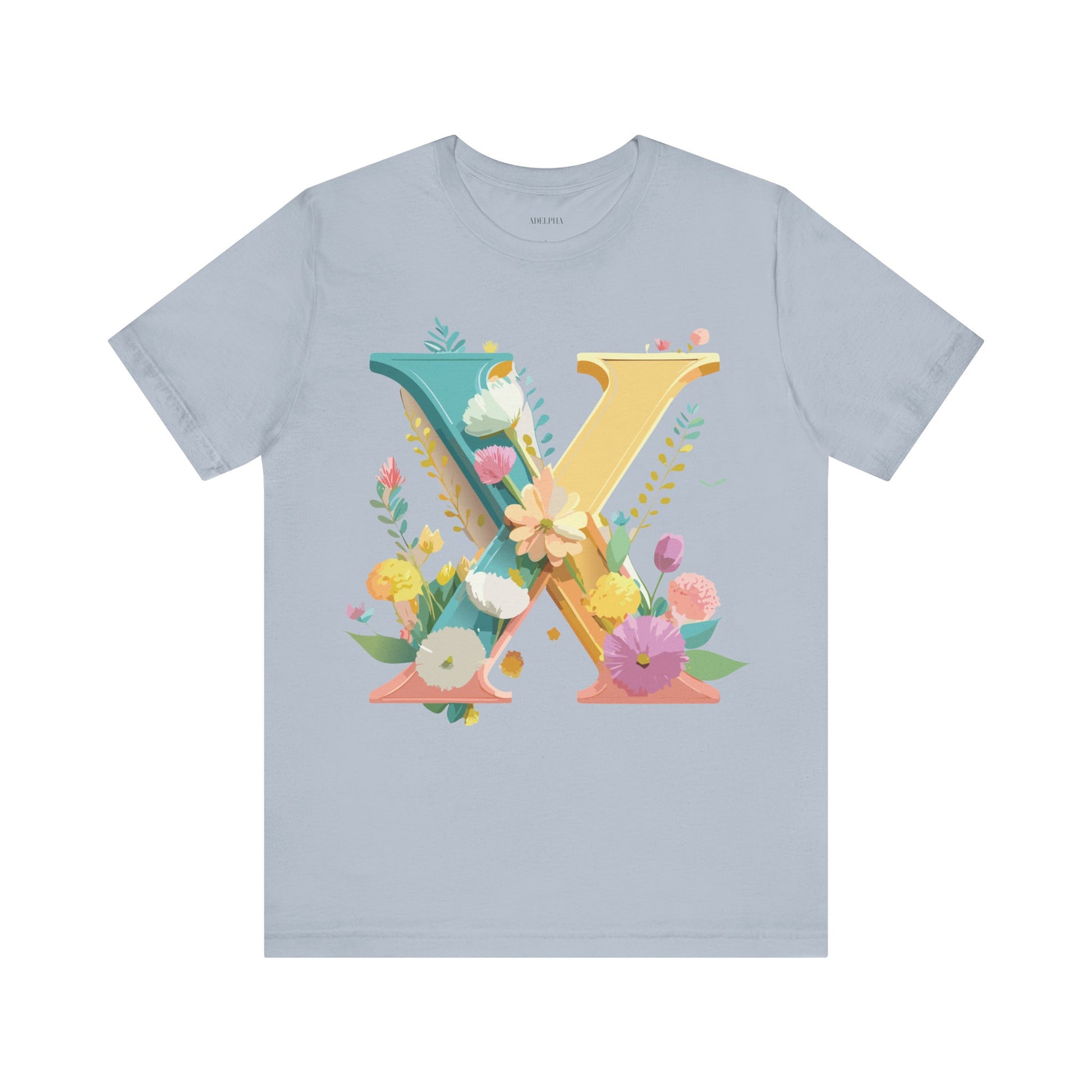 Natural Cotton Tee Shirt - Letters Collection - X Printify