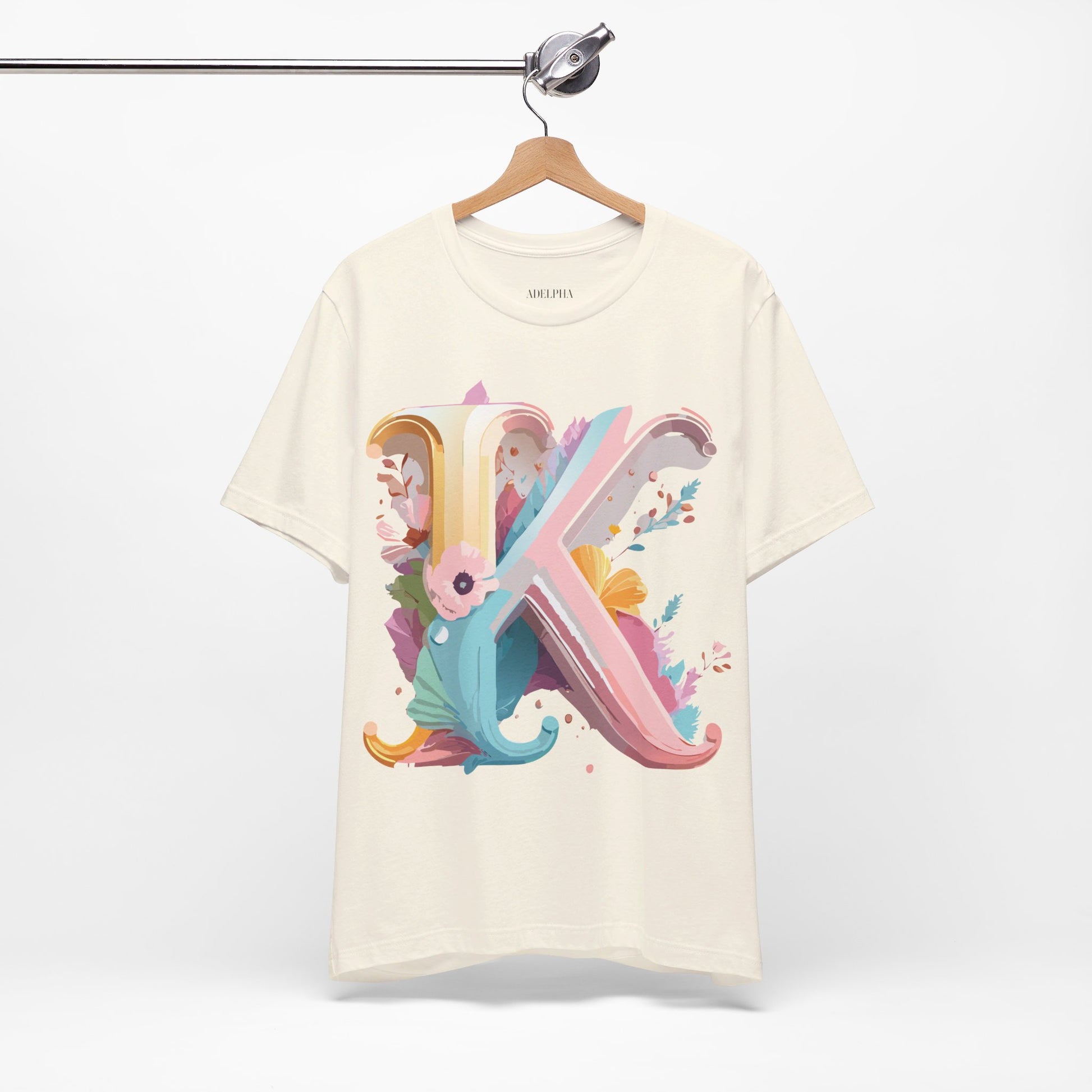 Natural Cotton Tee Shirt - Letters Collection - K Printify