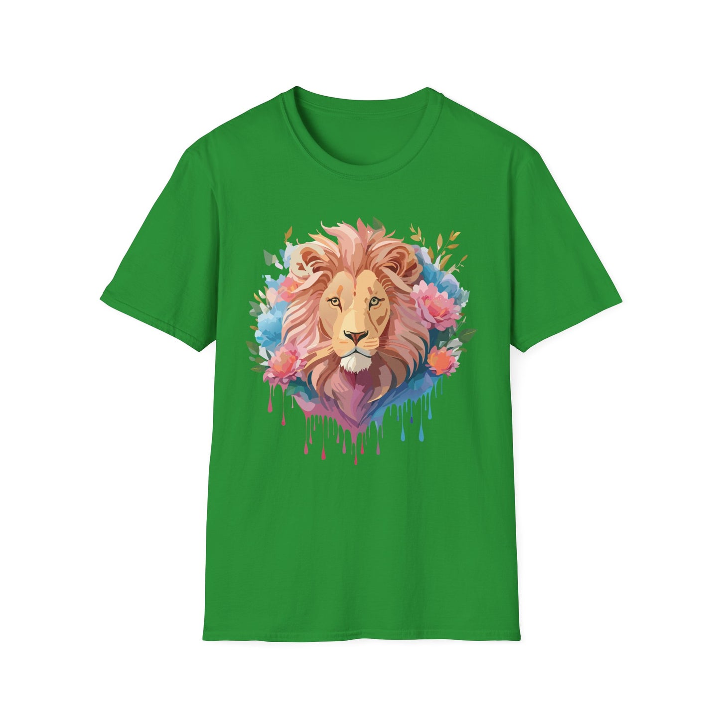 Lion Shirt, Shirt with Lion, Floral Lion Tee, Shirt with Animals