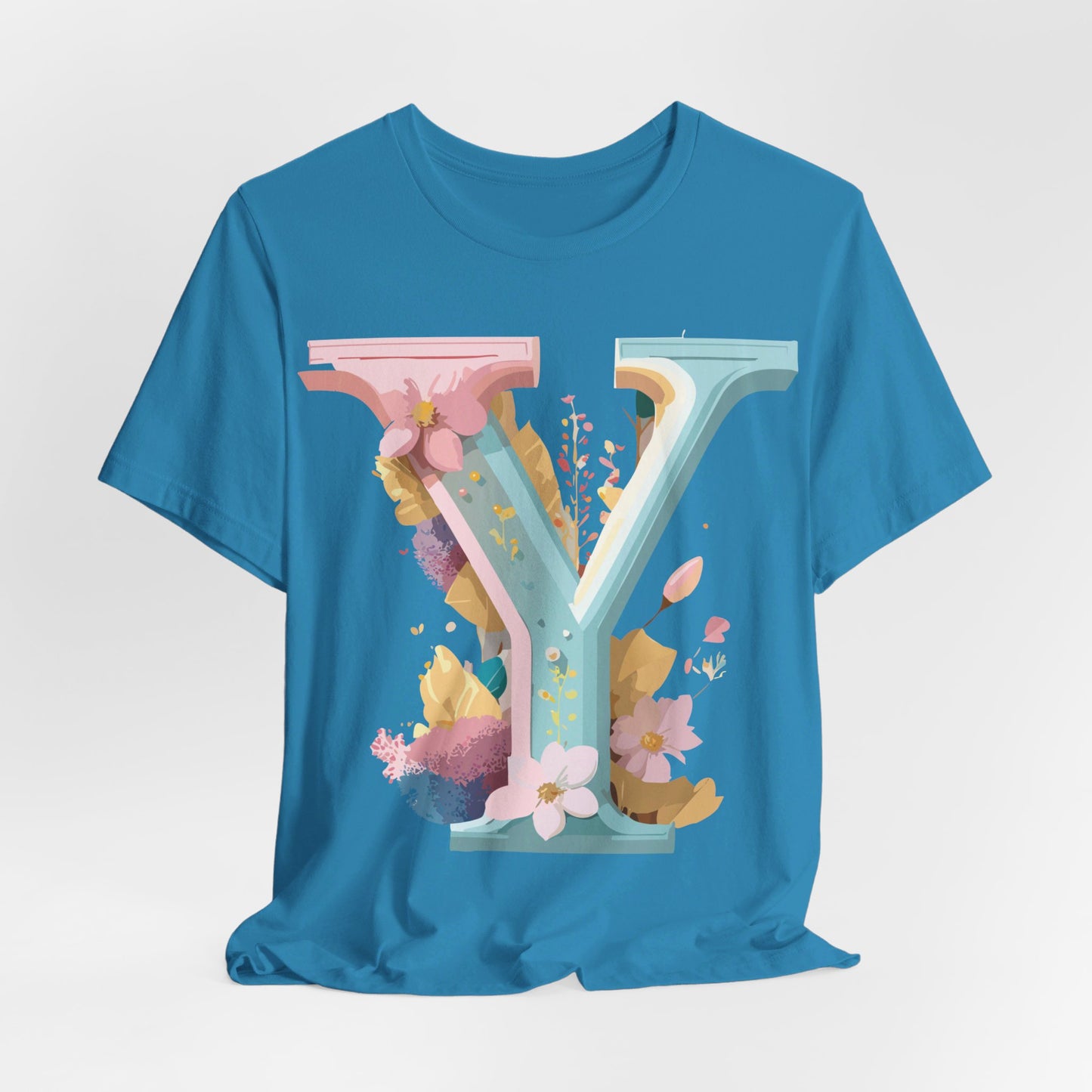 Natural Cotton Tee Shirt - Letters Collection - Y Printify