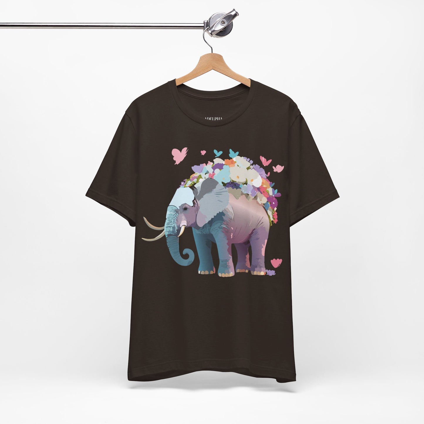 Natural Cotton Tee Shirt with Elephant Printify