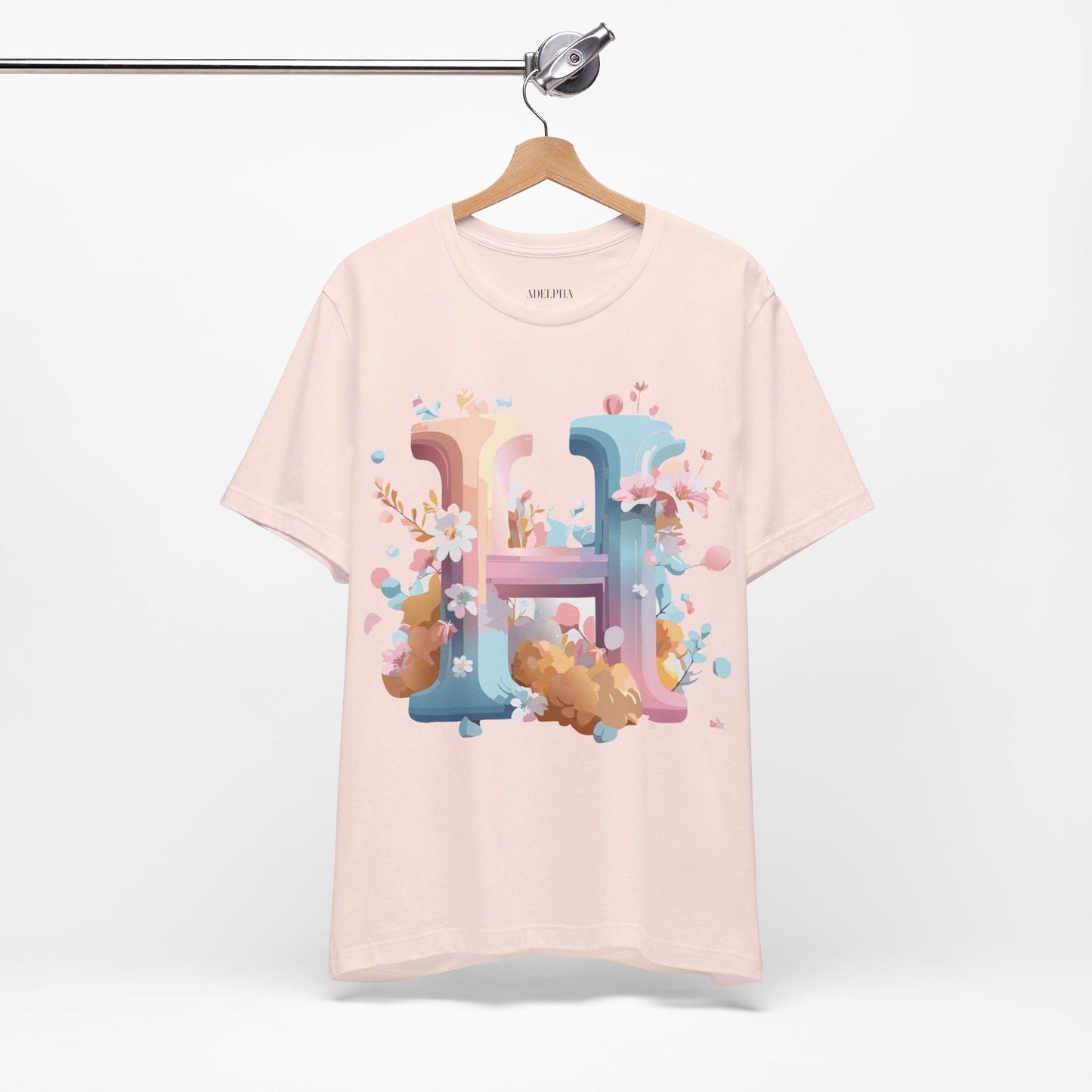Natural Cotton Tee Shirt - Letters Collection - H Printify