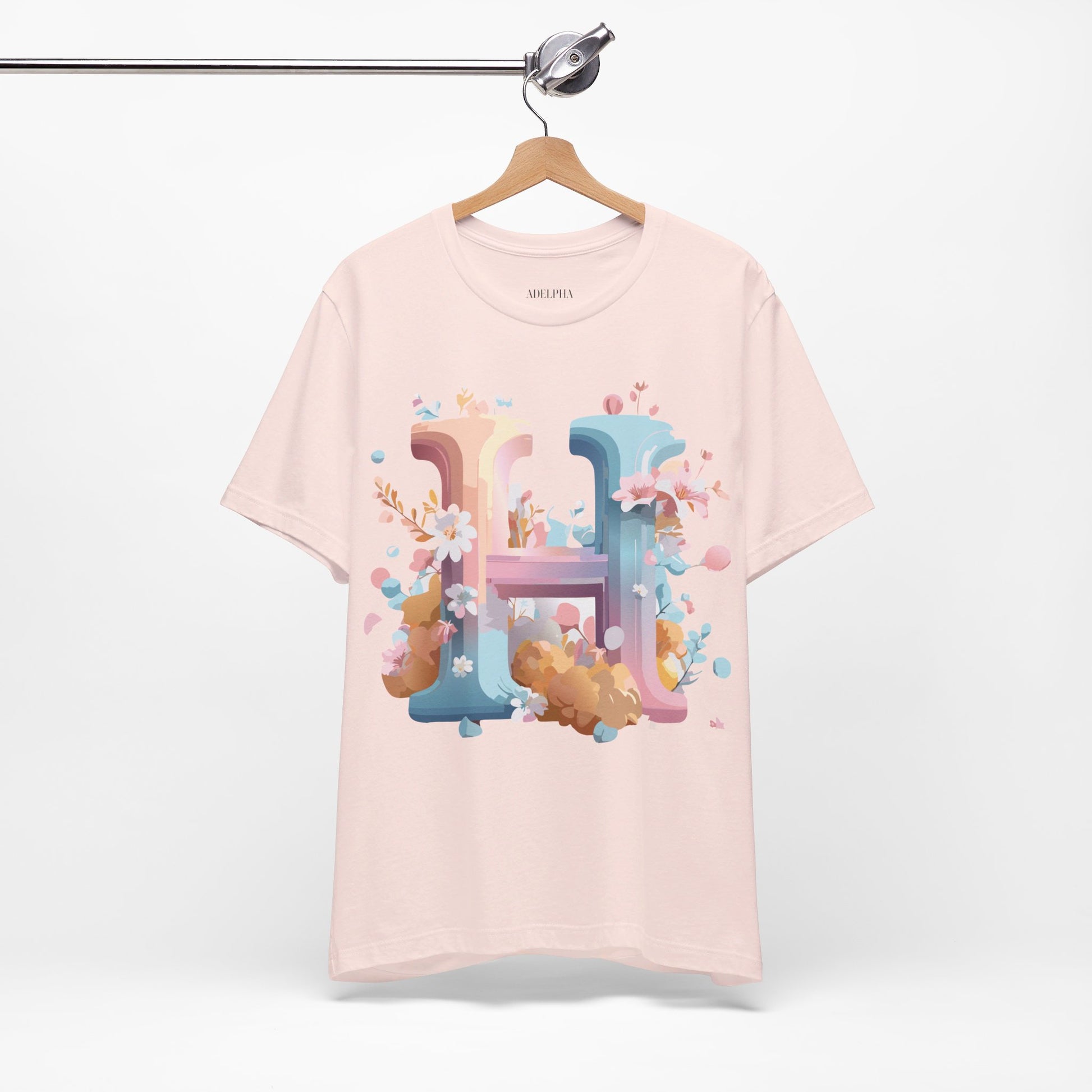 Natural Cotton Tee Shirt - Letters Collection - H Printify