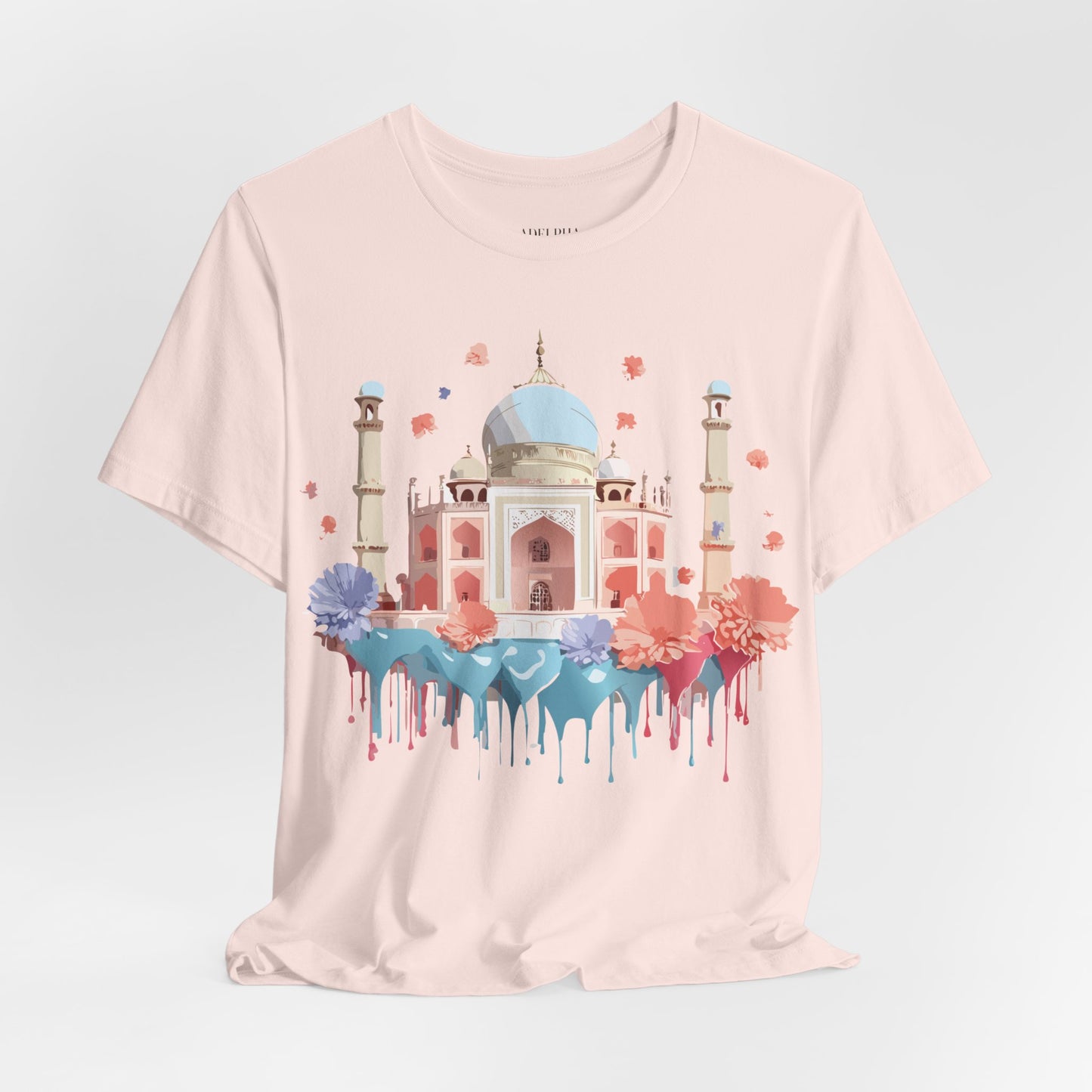 Natural Cotton Tee Shirt - Taj Mahal, India Printify