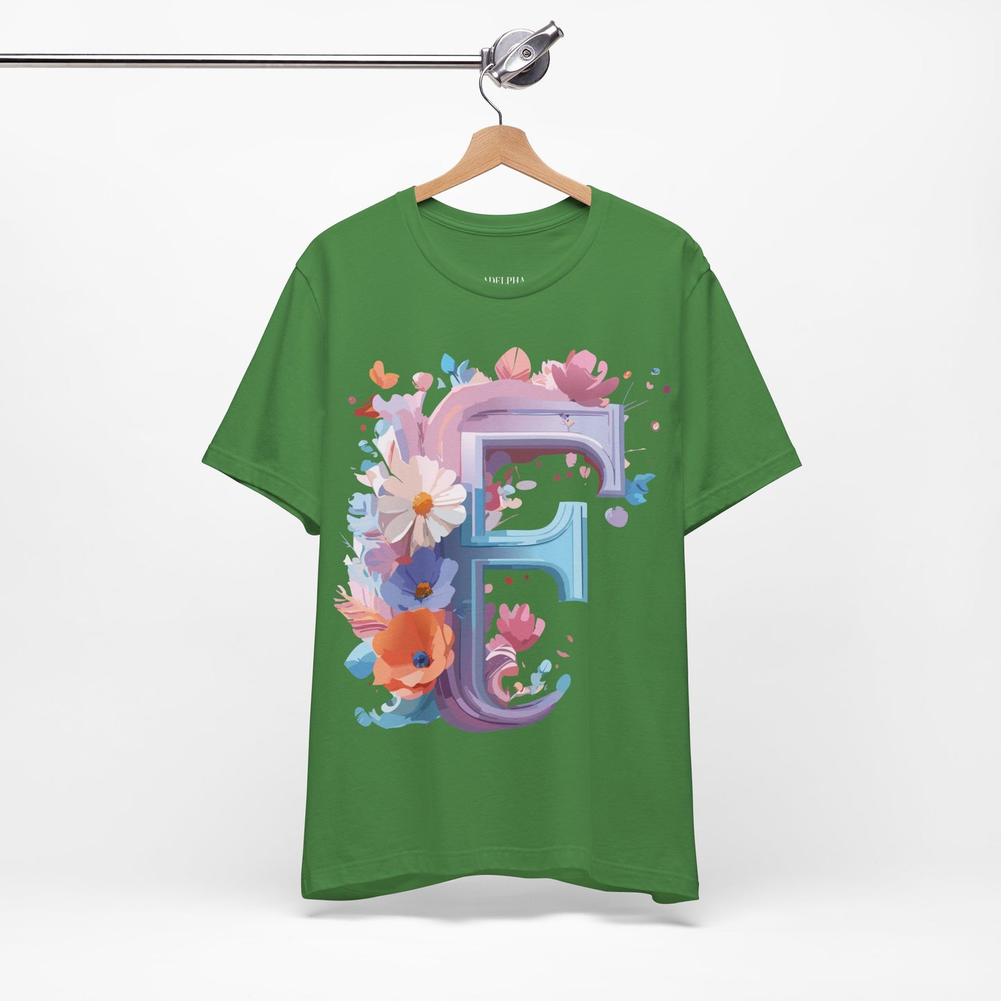Natural Cotton Tee Shirt - Letters Collection - F Printify