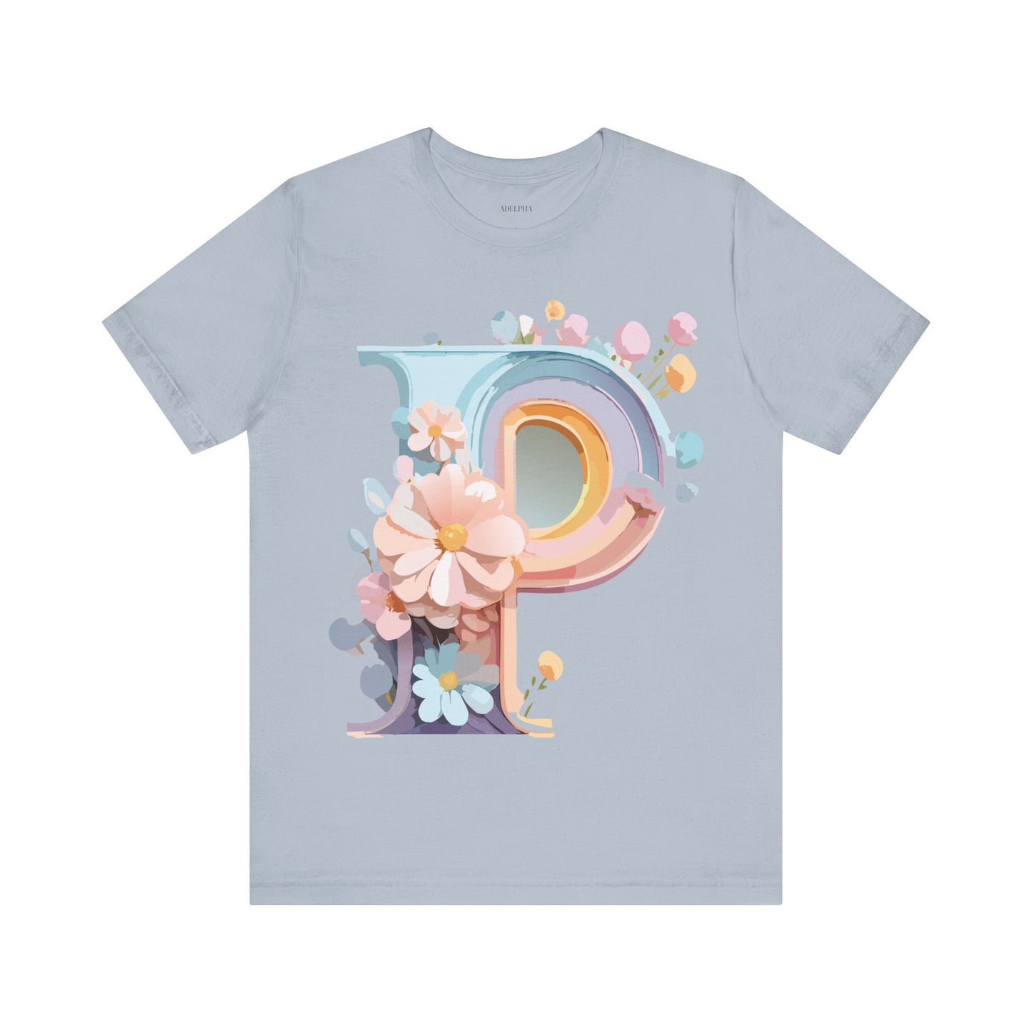 Natural Cotton Tee Shirt - Letters Collection - P Printify