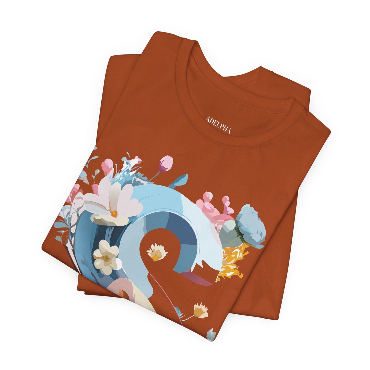 Natural Cotton Tee Shirt - Letters Collection - S Printify