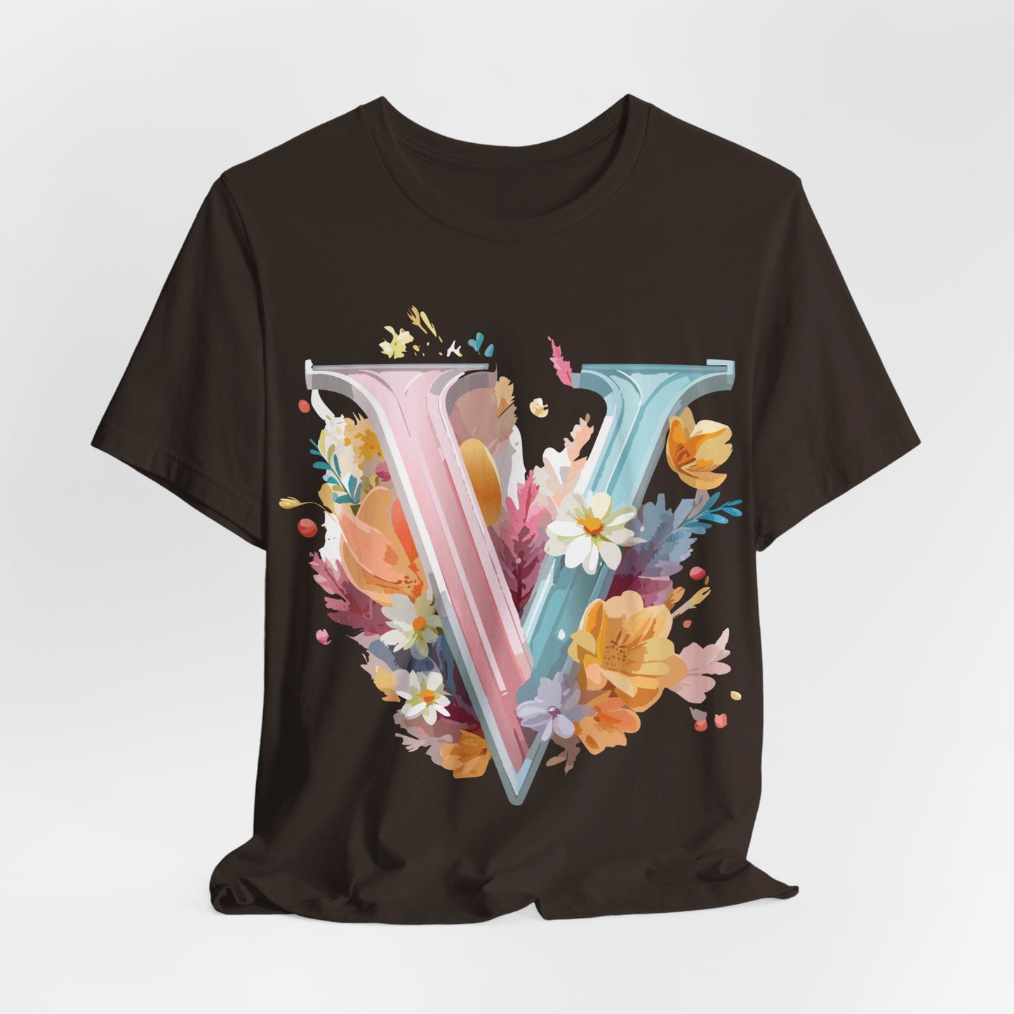 Natural Cotton Tee Shirt - Letters Collection - V Printify