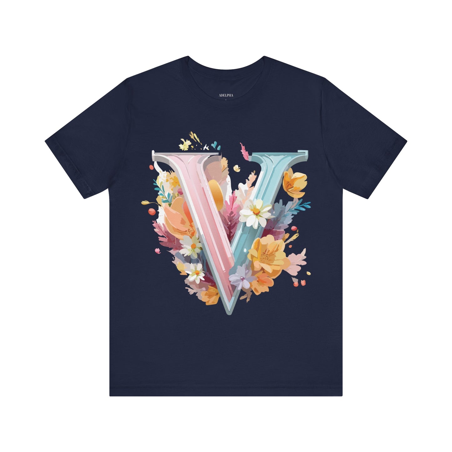 Natural Cotton Tee Shirt - Letters Collection - V Printify