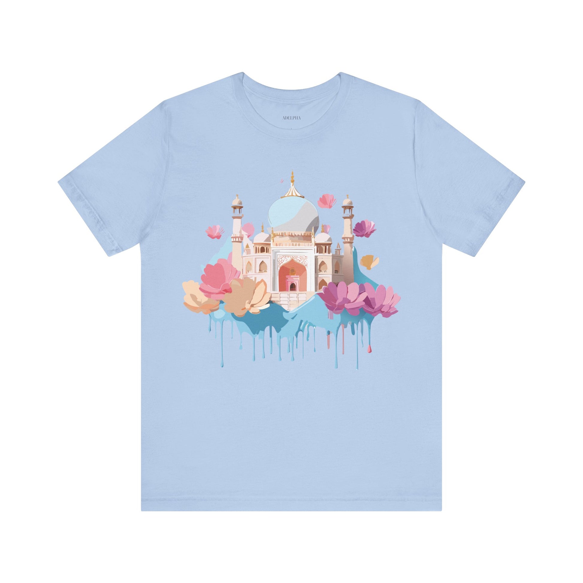 Natural Cotton Tee Shirt - Taj Mahal, India Printify