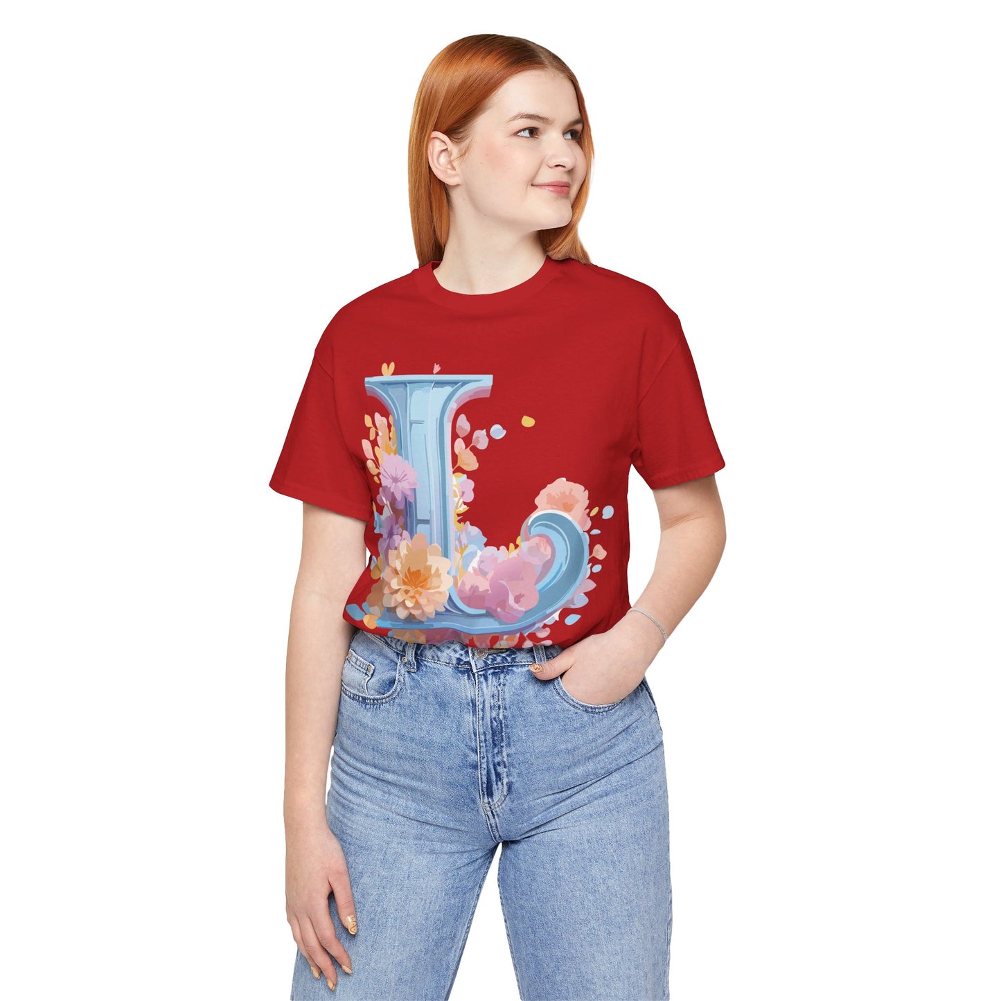 Natural Cotton Tee Shirt - Letters Collection - L Printify