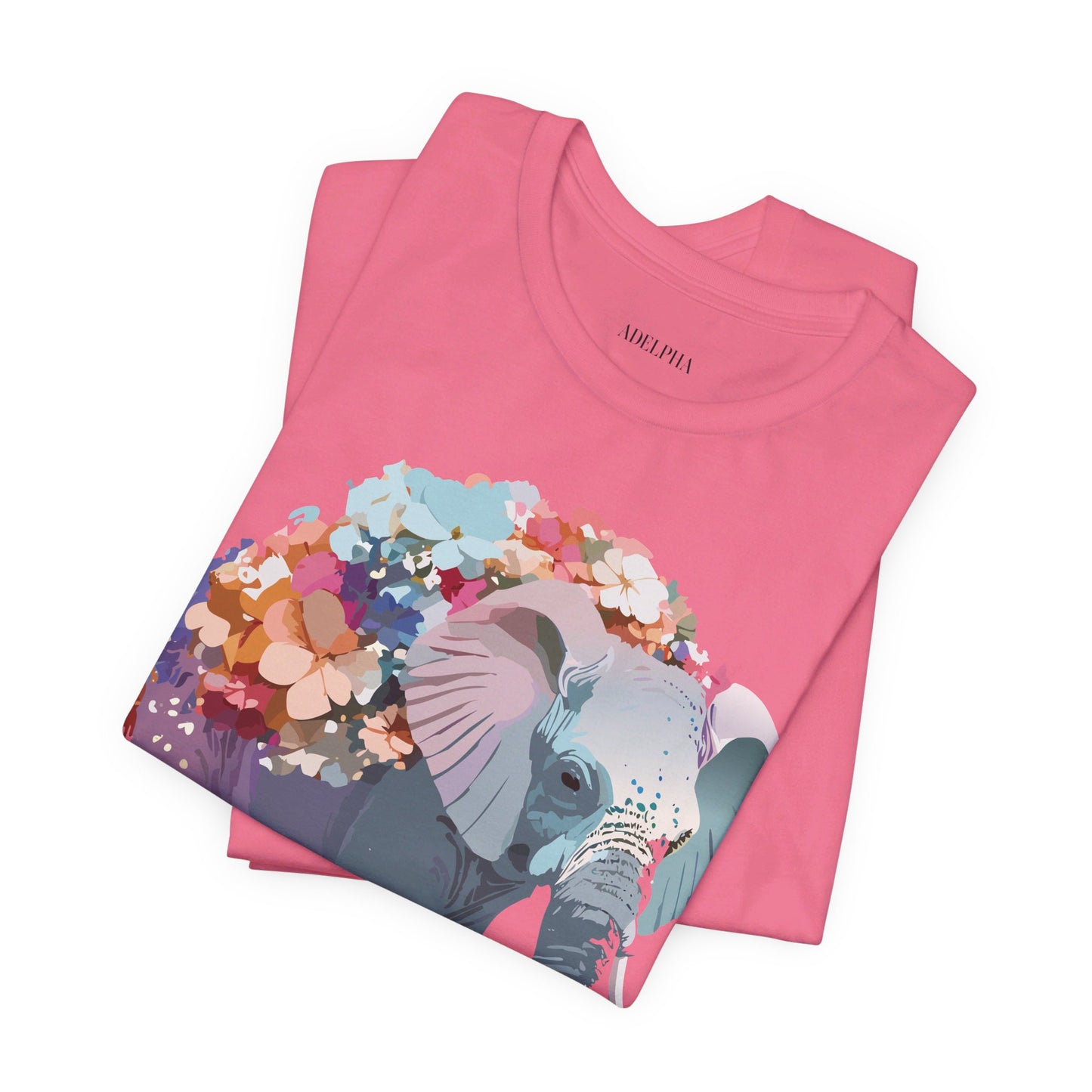 Natural Cotton Tee Shirt with Elephant Printify