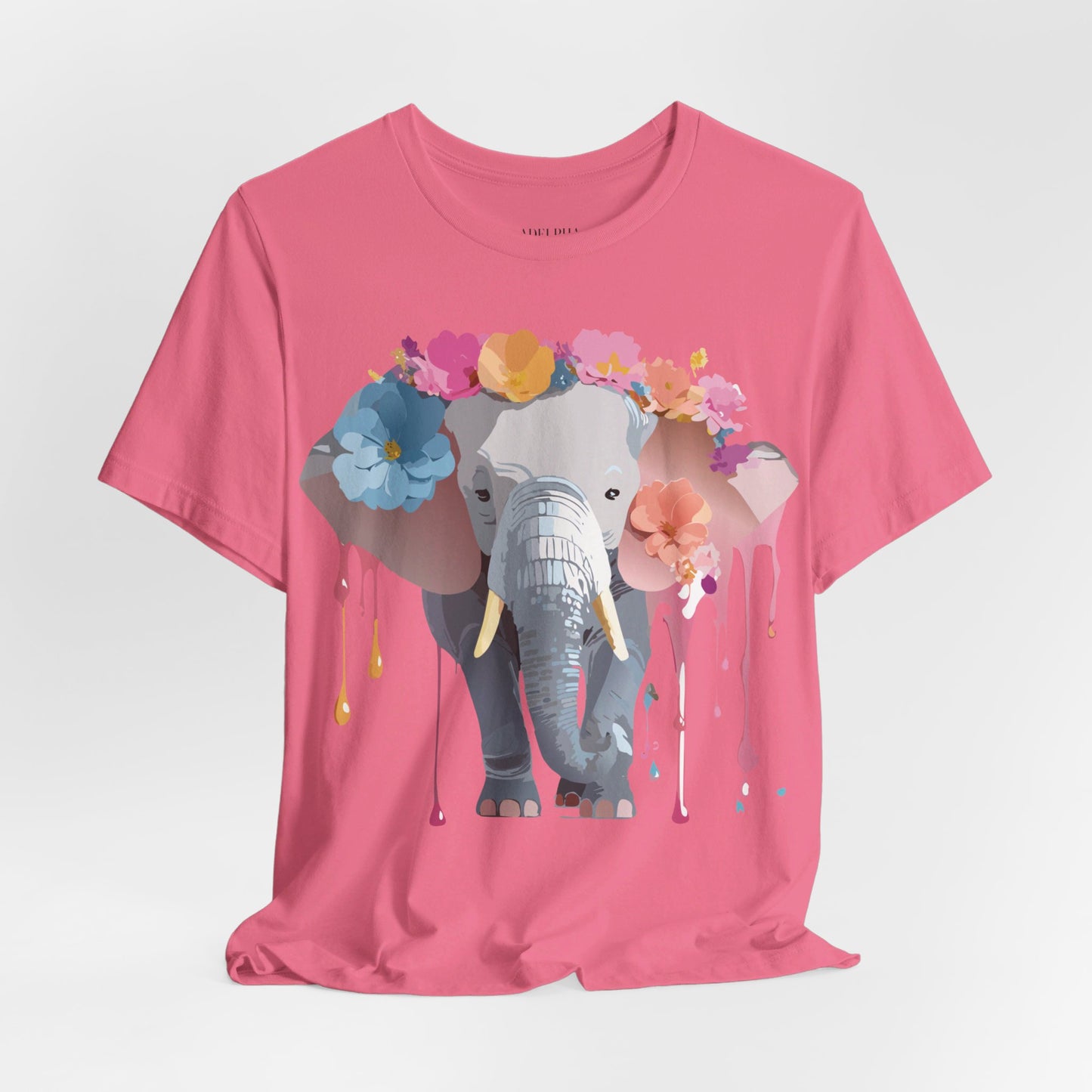 Natural Cotton Tee Shirt with Elephant Printify