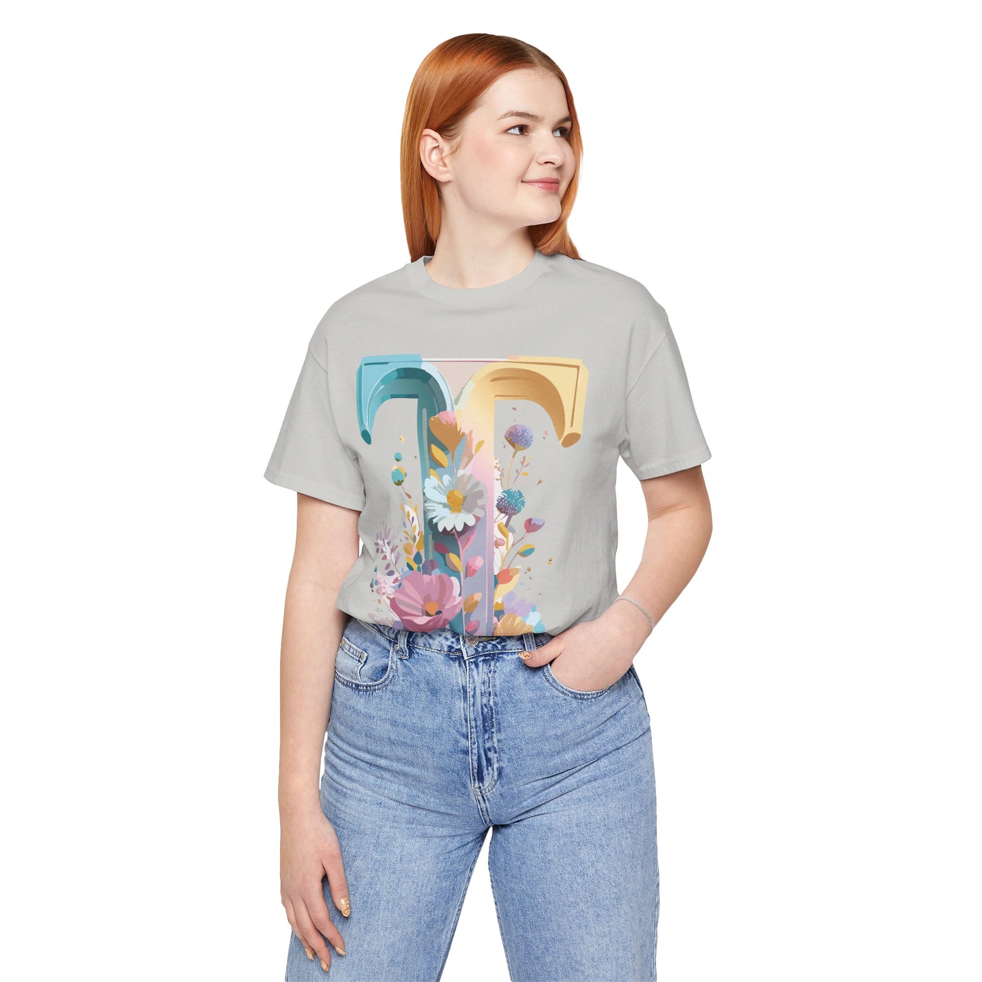 Natural Cotton Tee Shirt - Letters Collection - T Printify