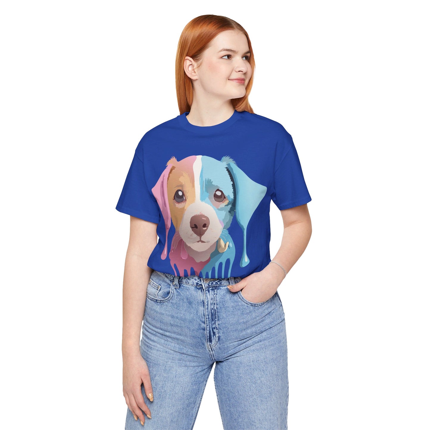 Natural Cotton Tee Shirt with Dog Printify