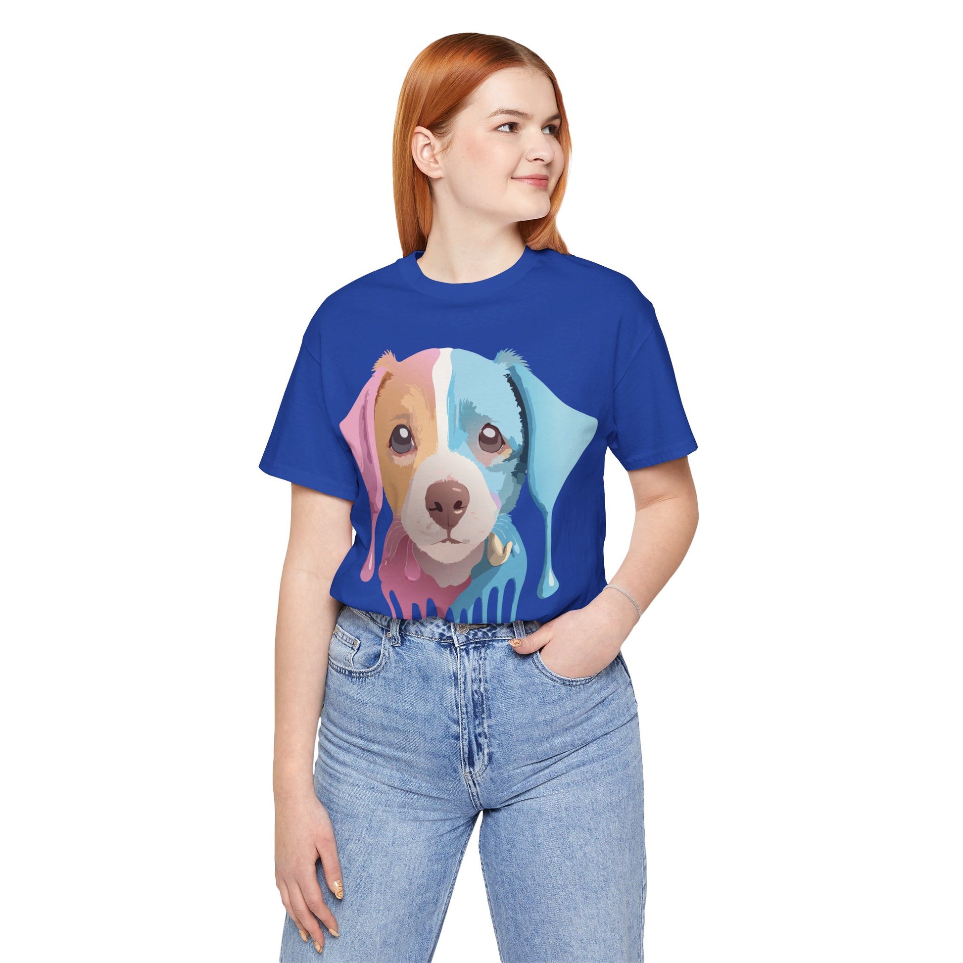 Natural Cotton Tee Shirt with Dog Printify