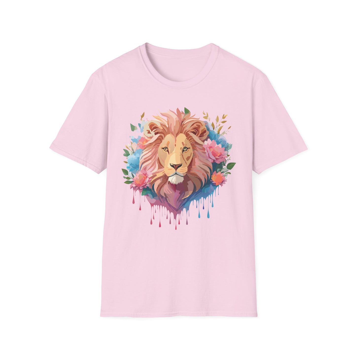 Lion Shirt, Shirt with Lion, Floral Lion Tee, Shirt with Animals
