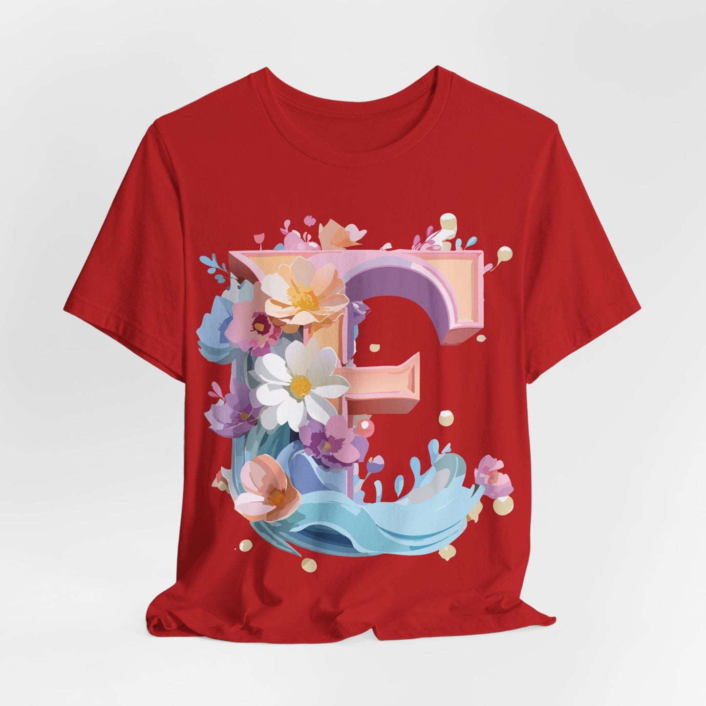 Natural Cotton Tee Shirt - Letters Collection - E Printify
