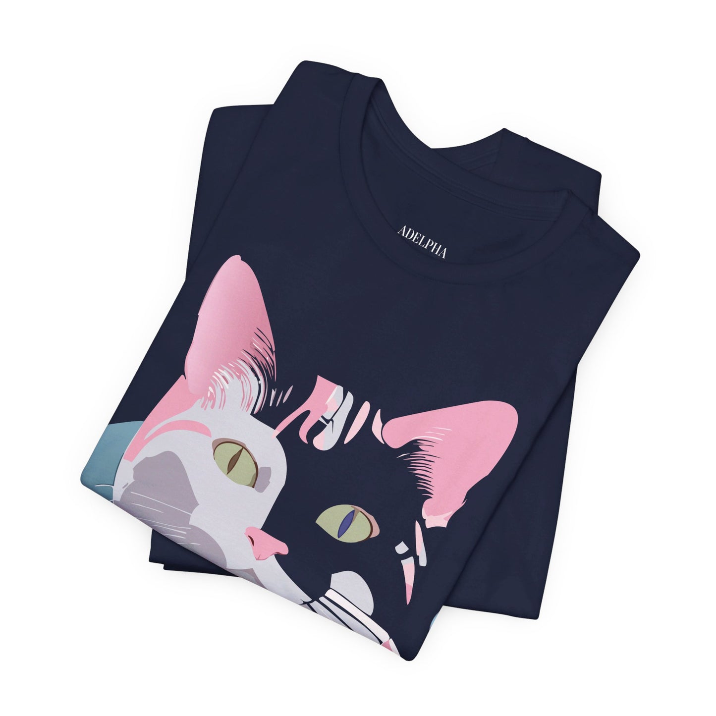Natural Cotton Tee Shirt with Cat Printify