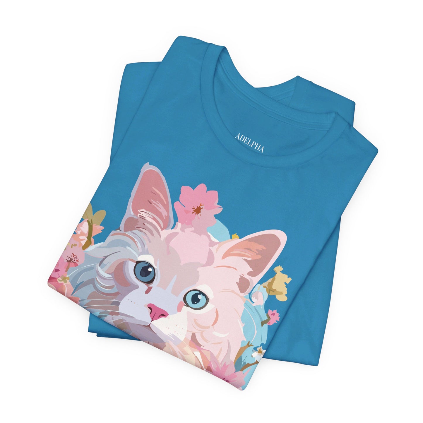 Natural Cotton Tee Shirt with Cat Printify