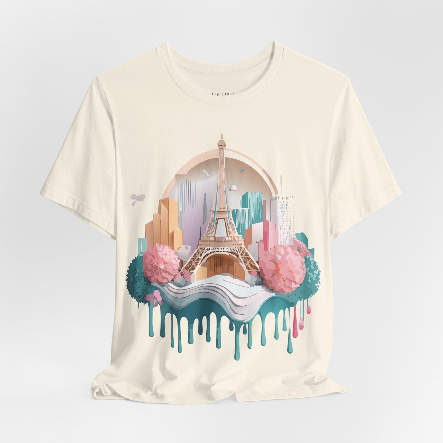 Natural Cotton Tee Shirt - Beautiful Places Collection - Paris Printify
