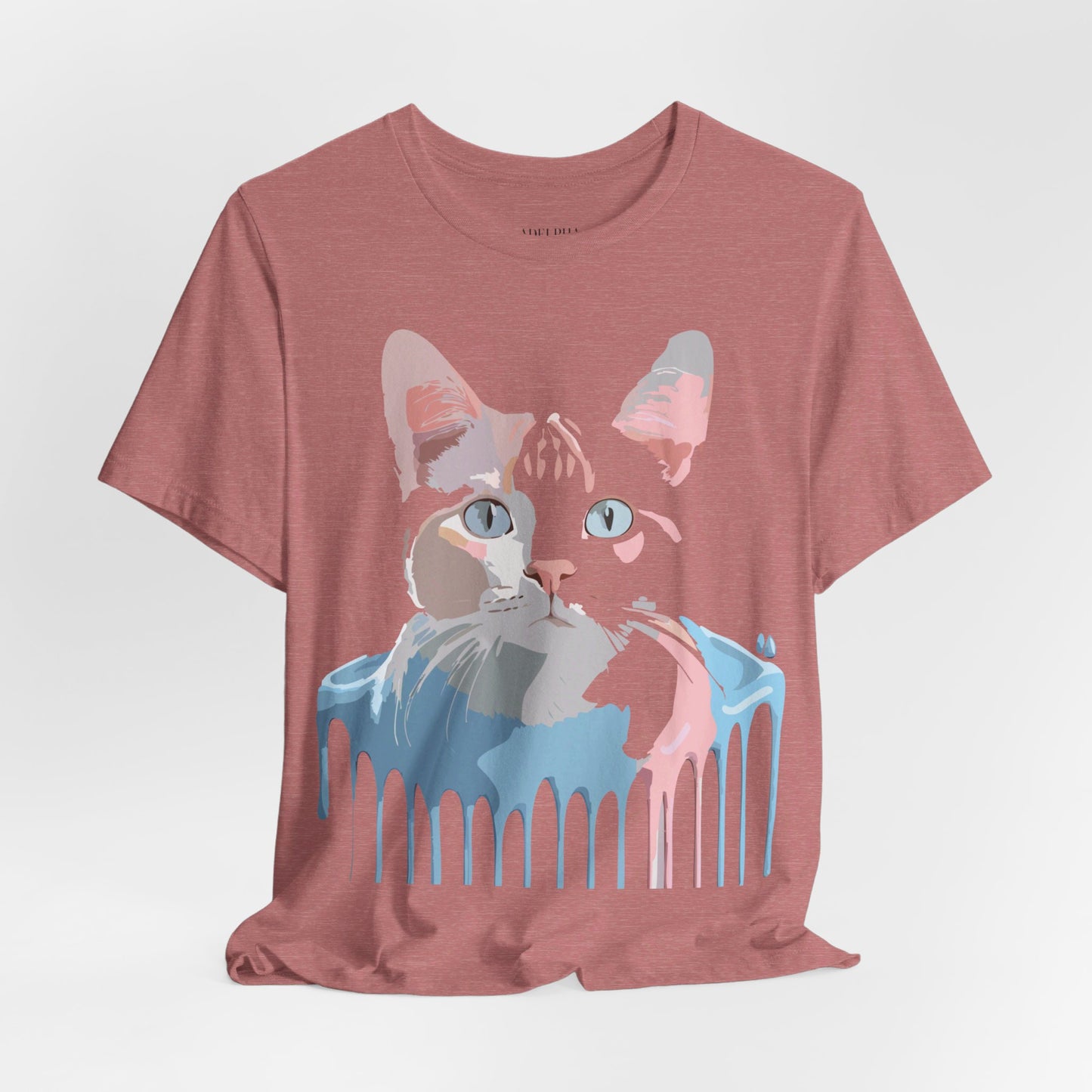 Natural Cotton Tee Shirt with Cat Printify