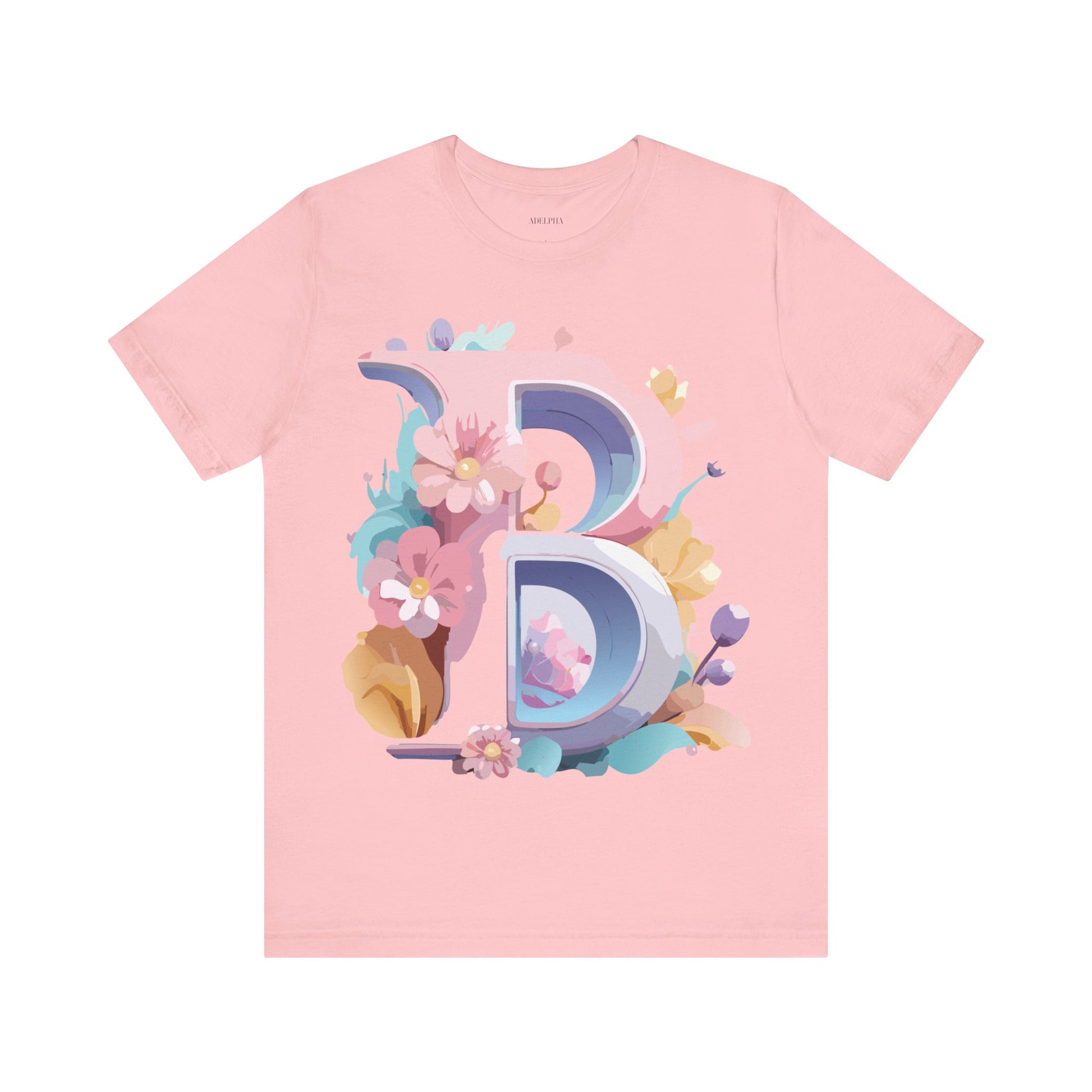 Natural Cotton Tee Shirt - Letters Collection - B Printify