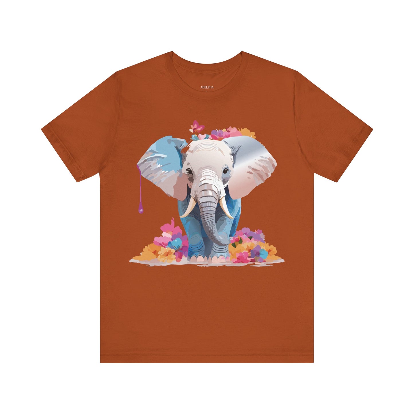 Natural Cotton Tee Shirt with Elephant Printify