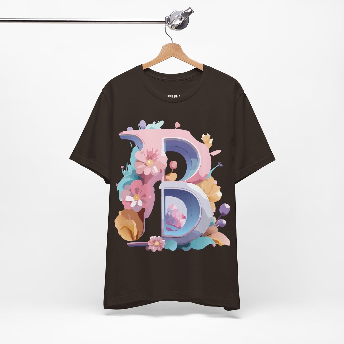 Natural Cotton Tee Shirt - Letters Collection - B Printify