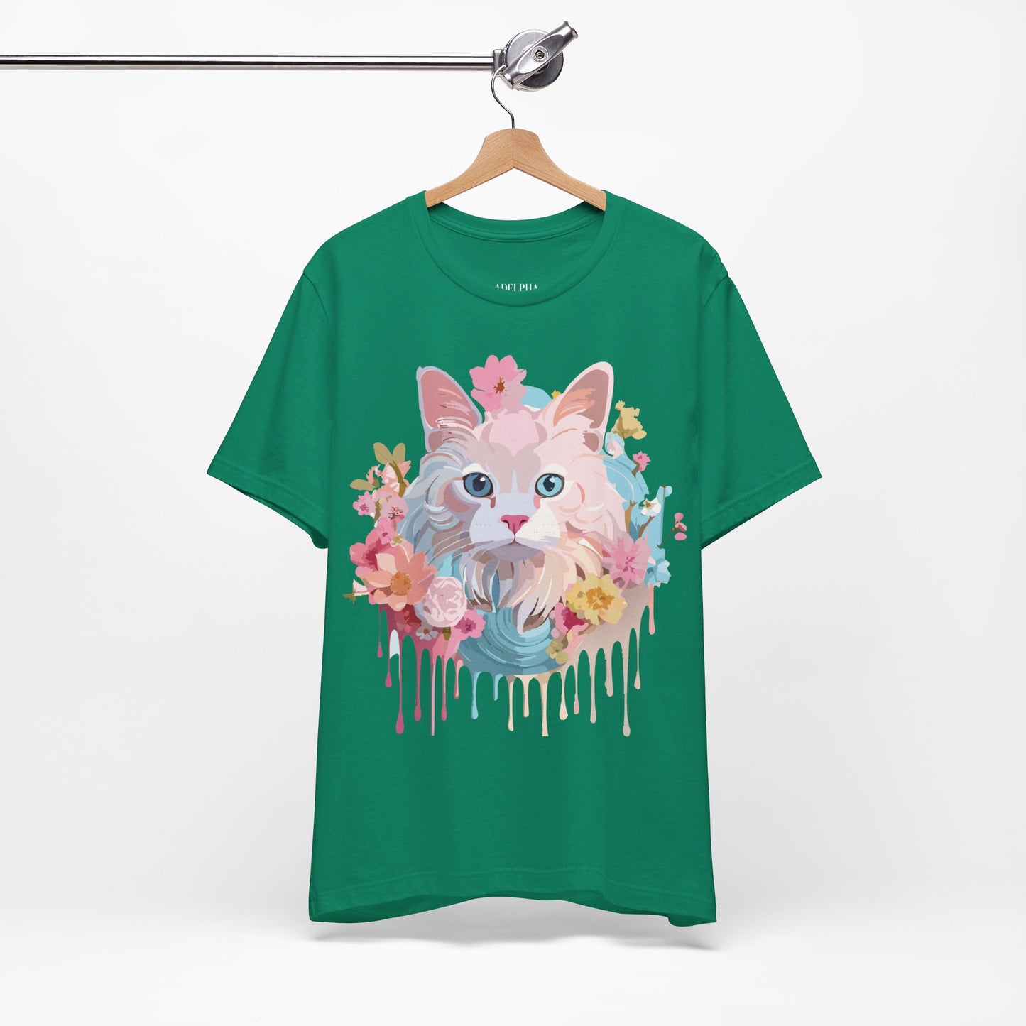 Natural Cotton Tee Shirt with Cat Printify