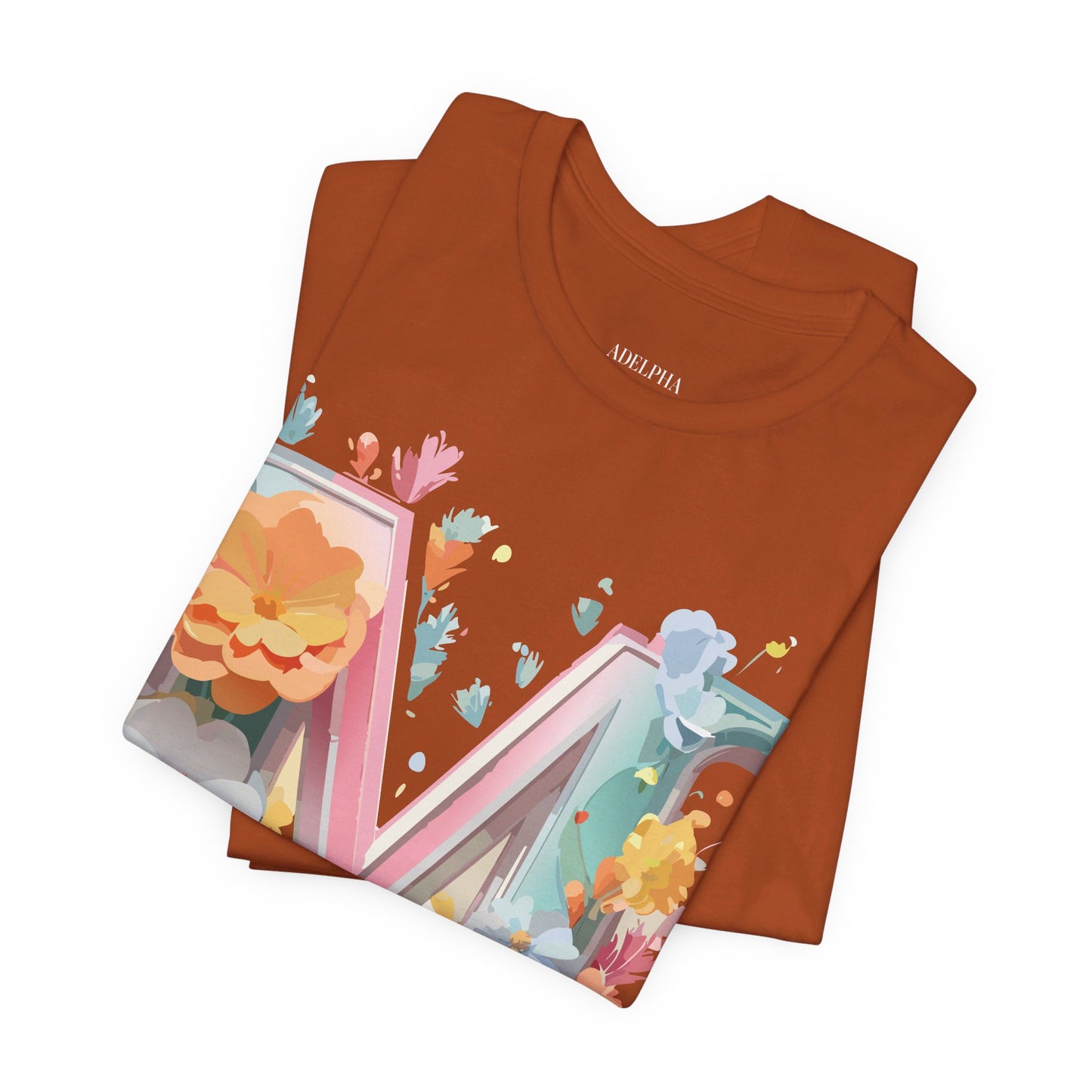 Natural Cotton Tee Shirt - Letters Collection - M Printify
