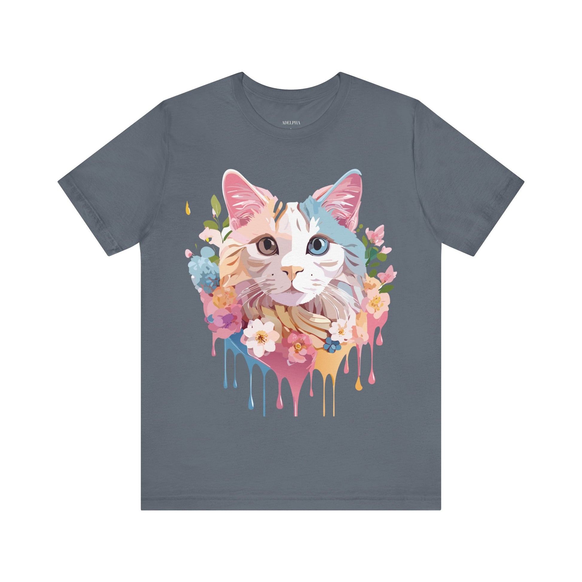 Natural Cotton Tee Shirt with Cat Printify