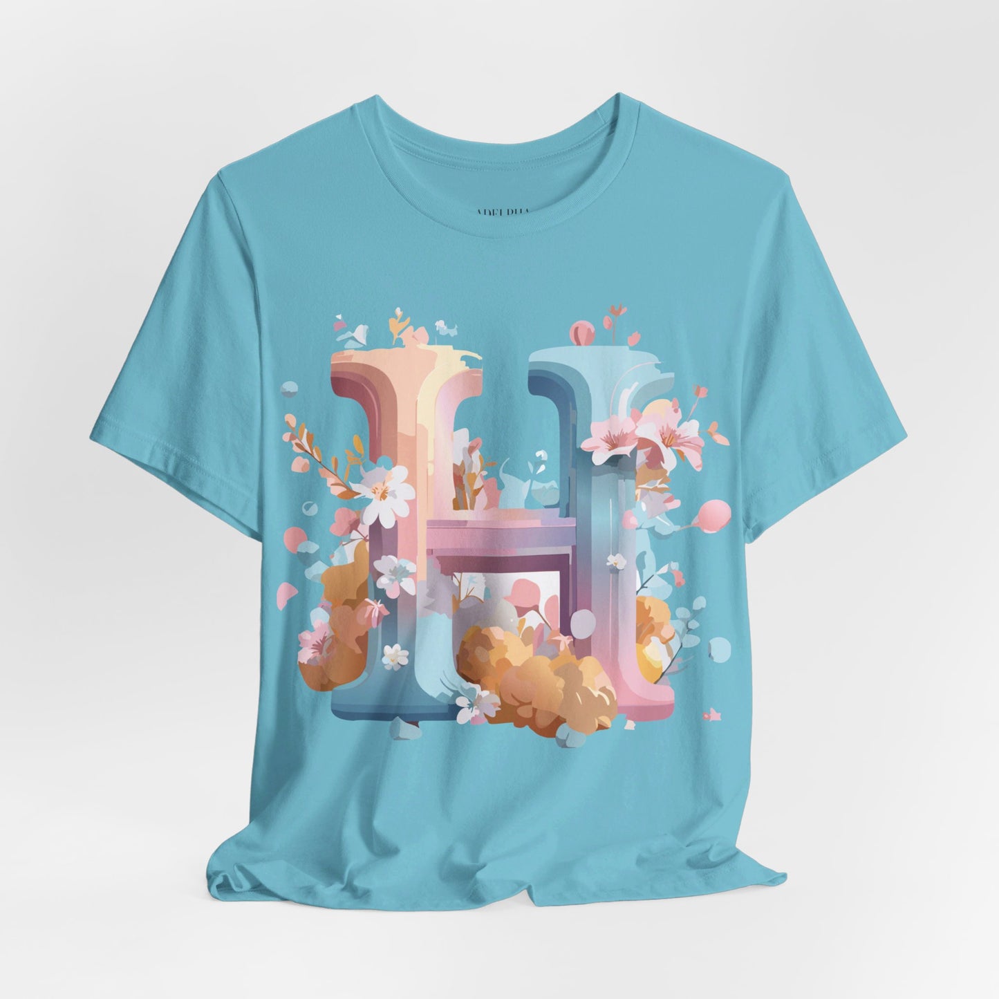 Natural Cotton Tee Shirt - Letters Collection - H Printify