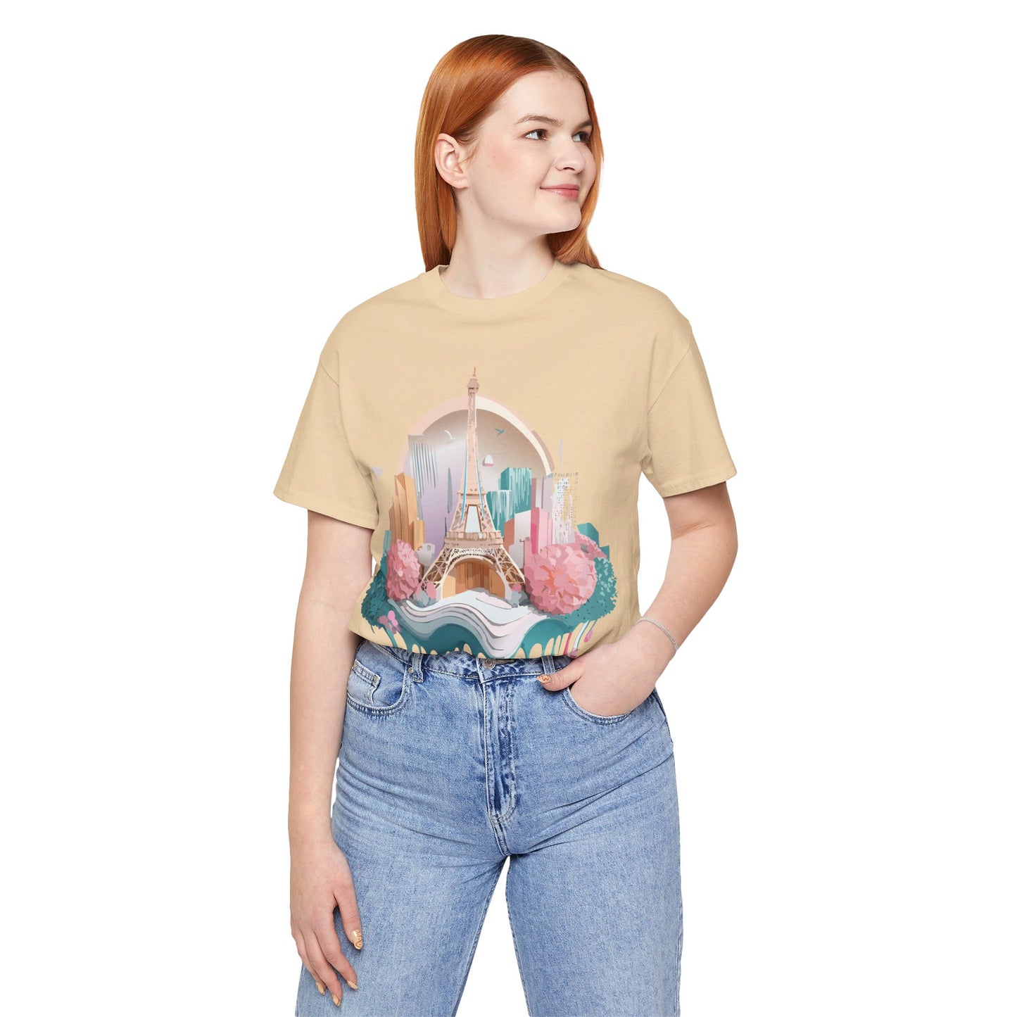 Natural Cotton Tee Shirt - Beautiful Places Collection - Paris Printify