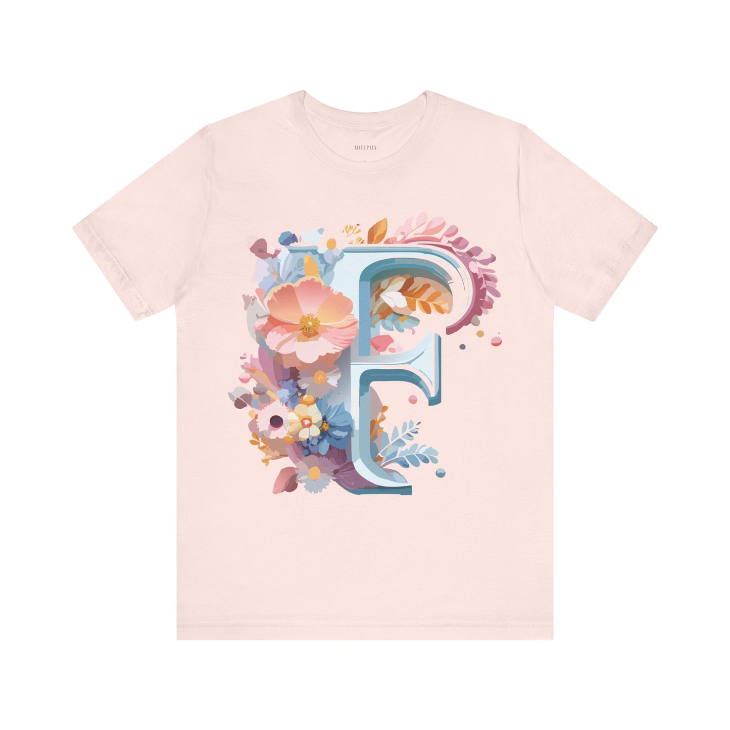 Natural Cotton Tee Shirt - Letters Collection - F Printify