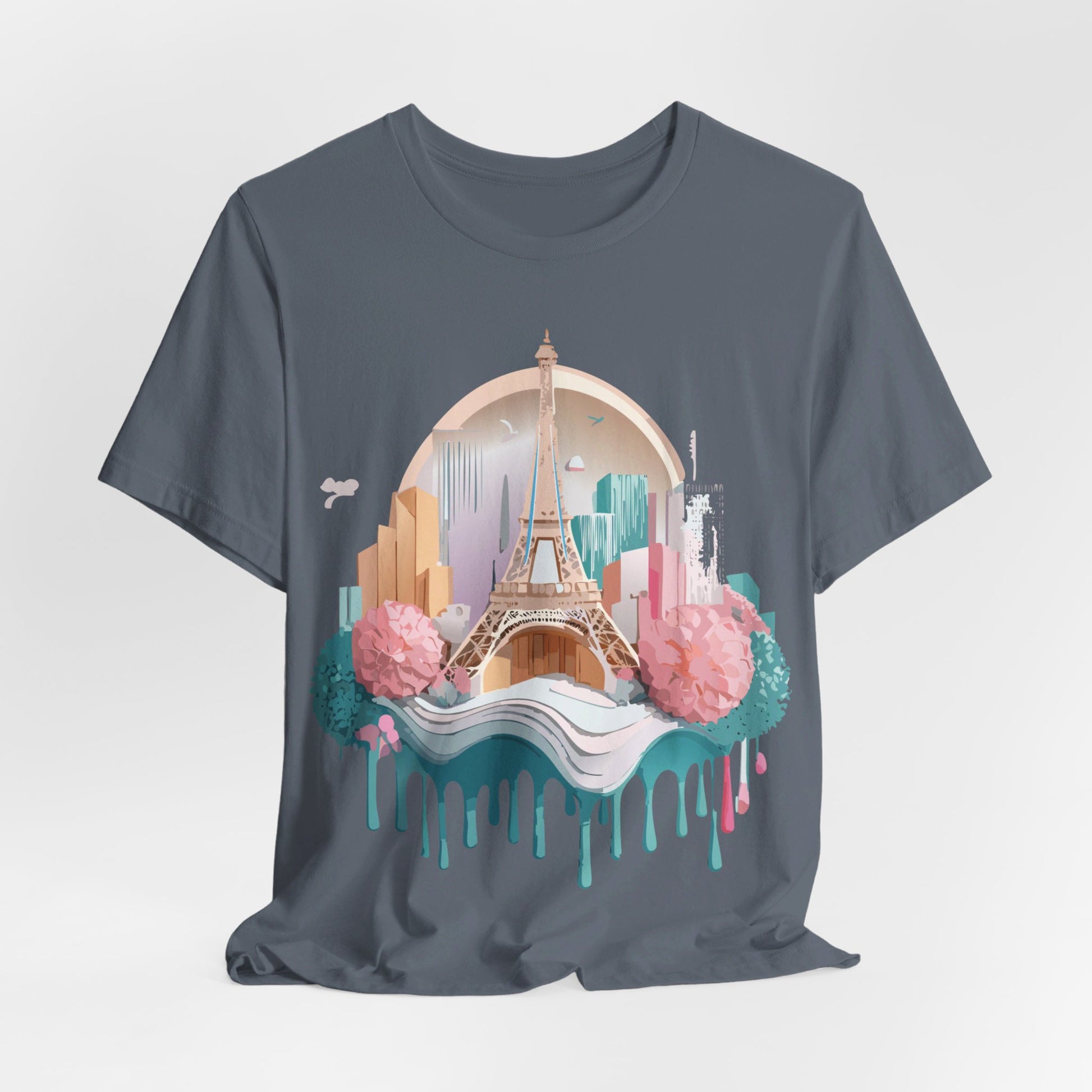 Natural Cotton Tee Shirt - Beautiful Places Collection - Paris Printify