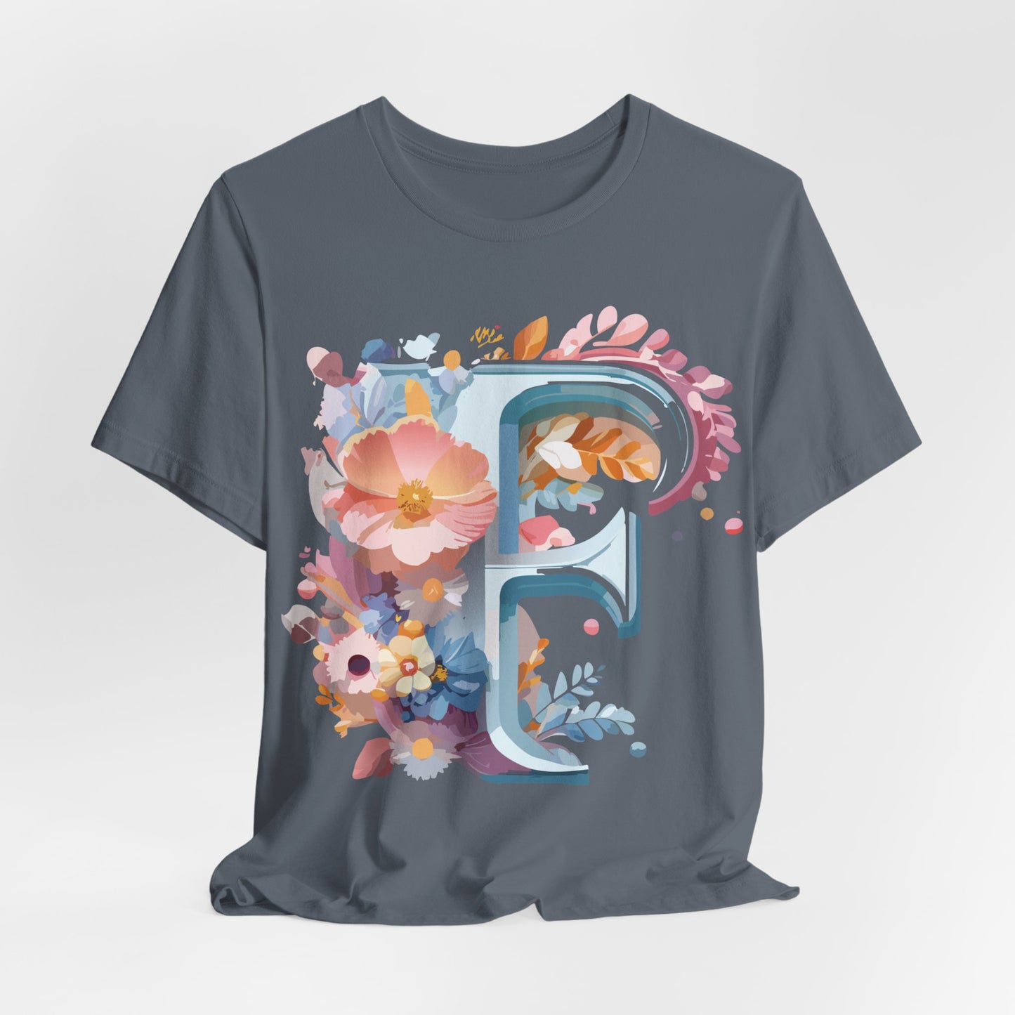 Natural Cotton Tee Shirt - Letters Collection - F Printify