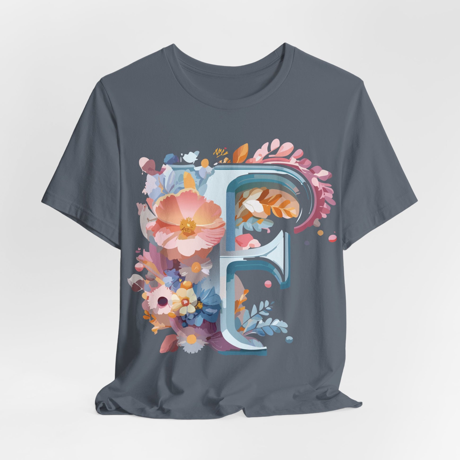 Natural Cotton Tee Shirt - Letters Collection - F Printify