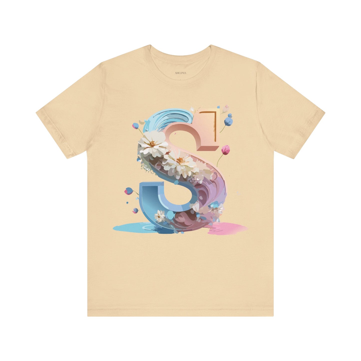 Natural Cotton Tee Shirt - Letters Collection - S Printify