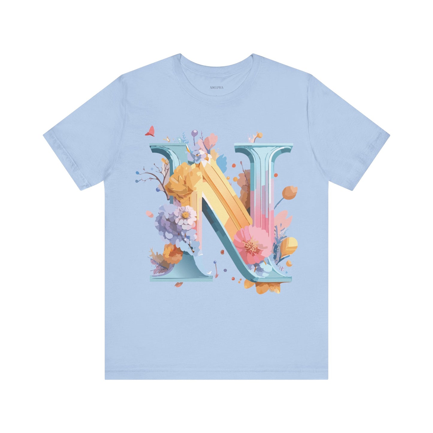 Natural Cotton Tee Shirt - Letters Collection - N Printify