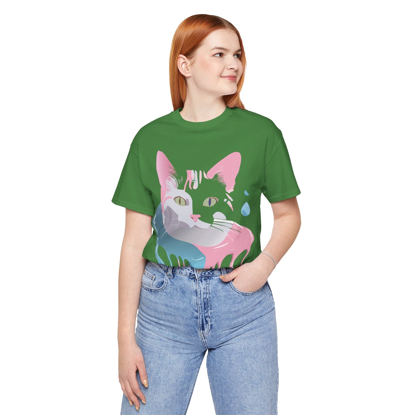 Natural Cotton Tee Shirt with Cat Printify