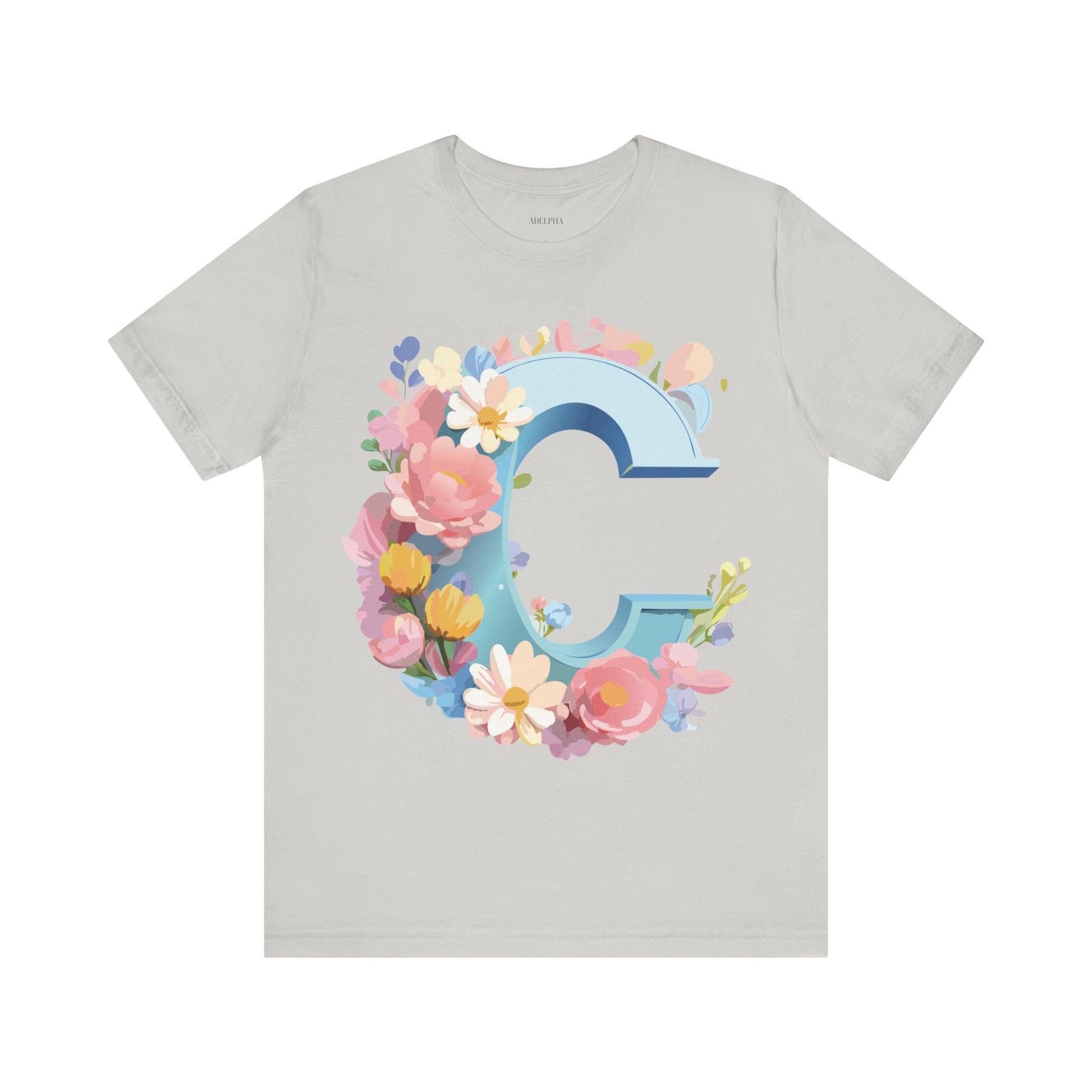 Natural Cotton Tee Shirt - Letters Collection - C Printify